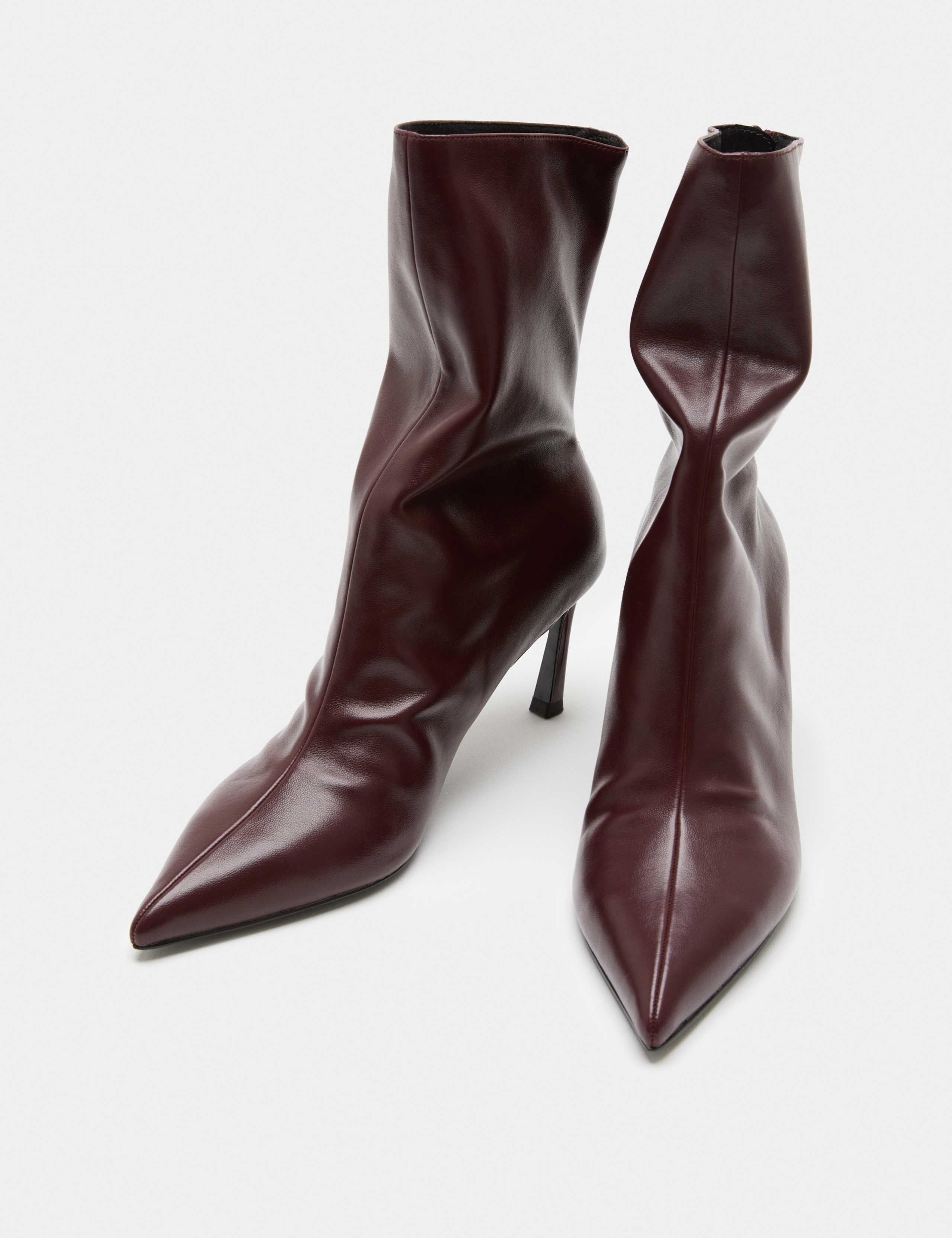 Ruched Stiletto Heel Pointed Sock Boots 1 of 3