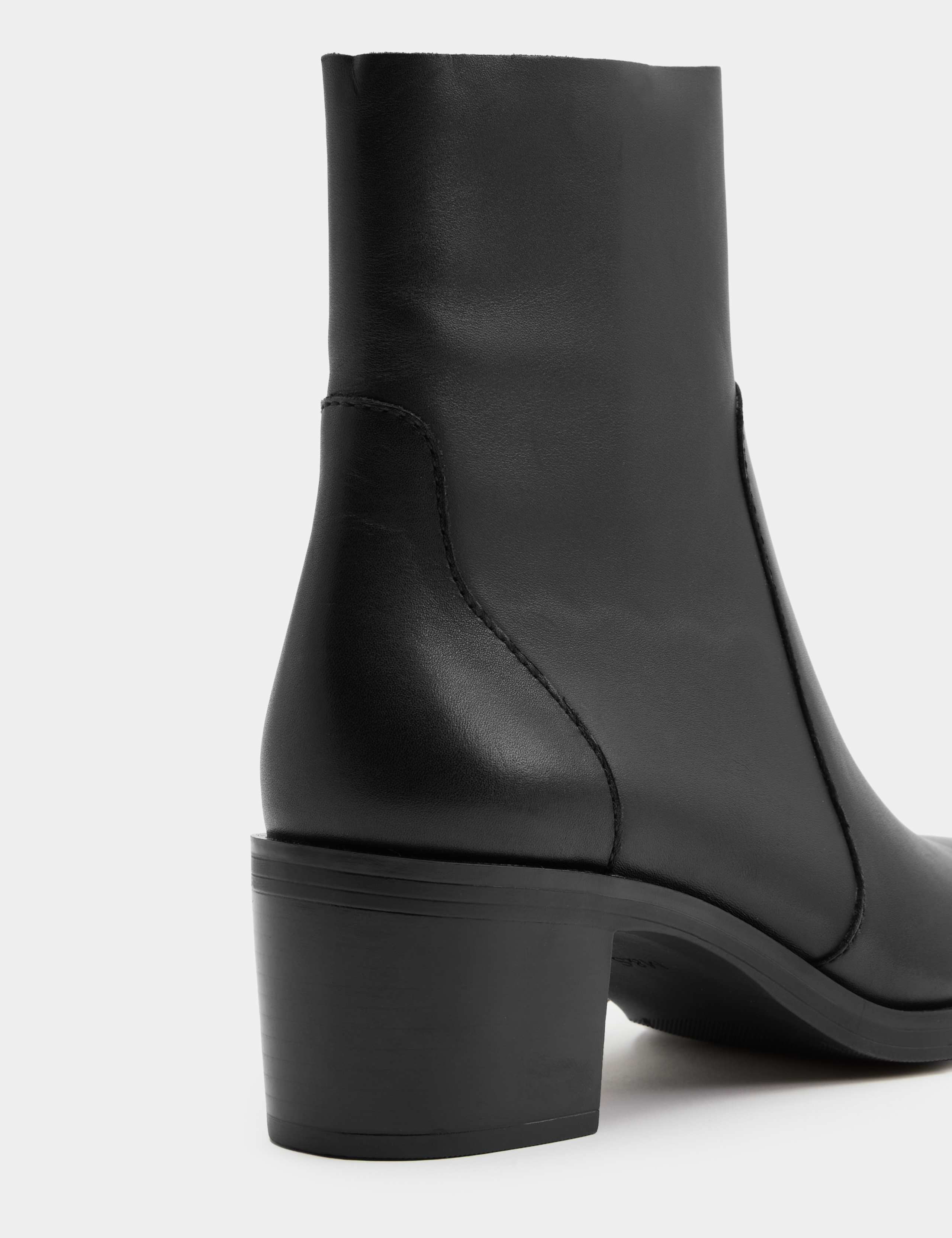 Leather Block Heel Ankle Boots 3 of 3