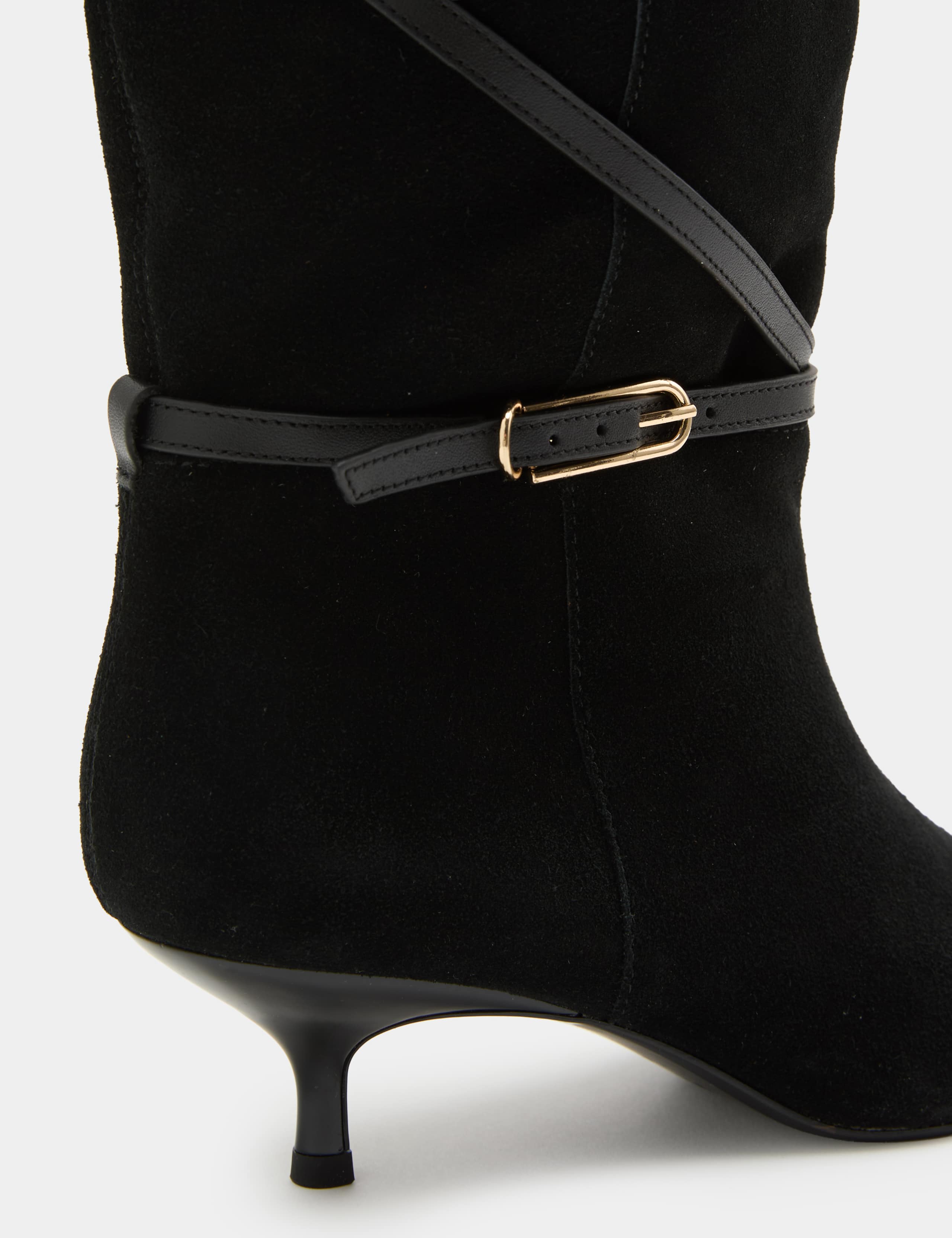Suede Buckle Wrap Knee High Boots 3 of 3