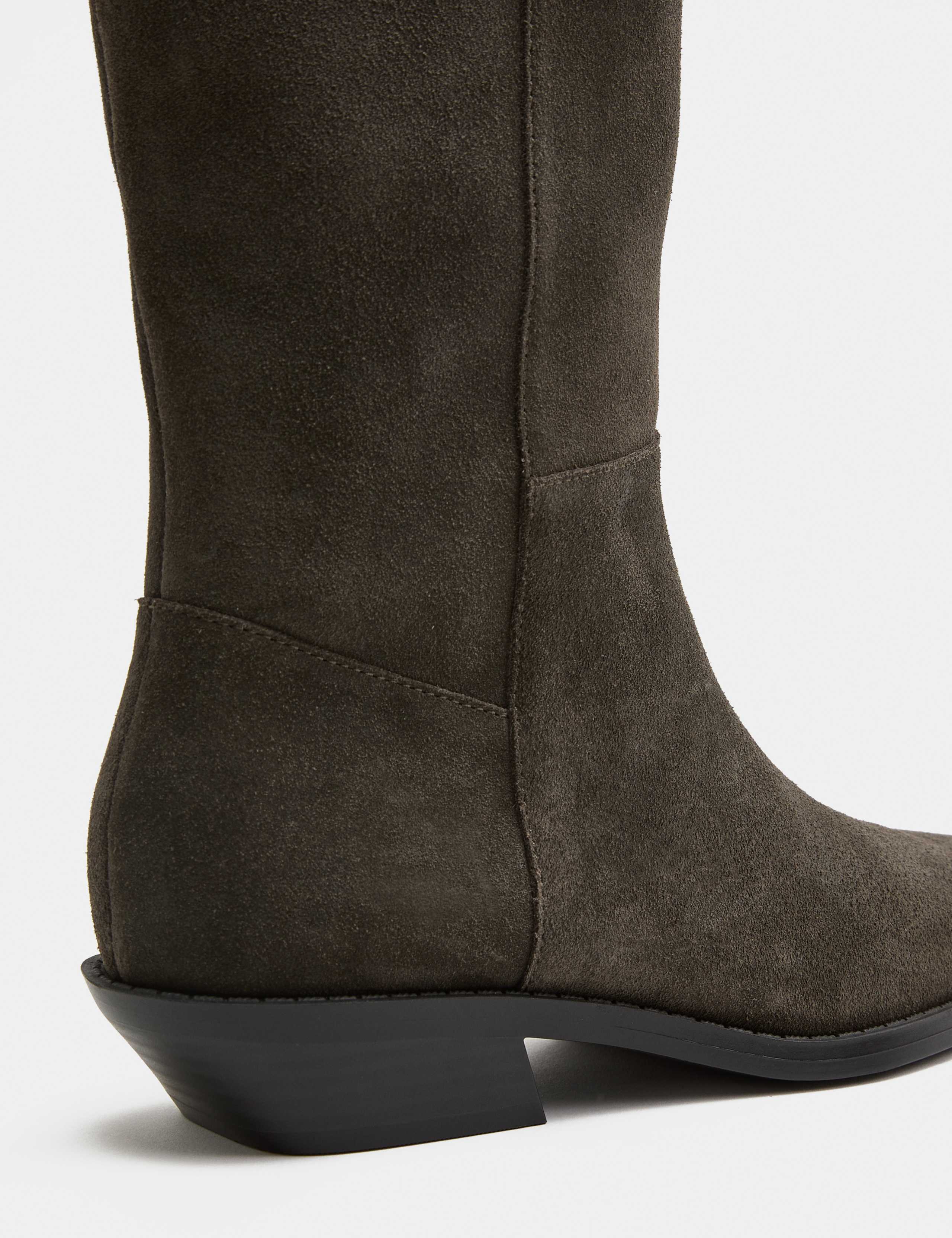 Suede Cowboy Knee High Boots 3 of 3