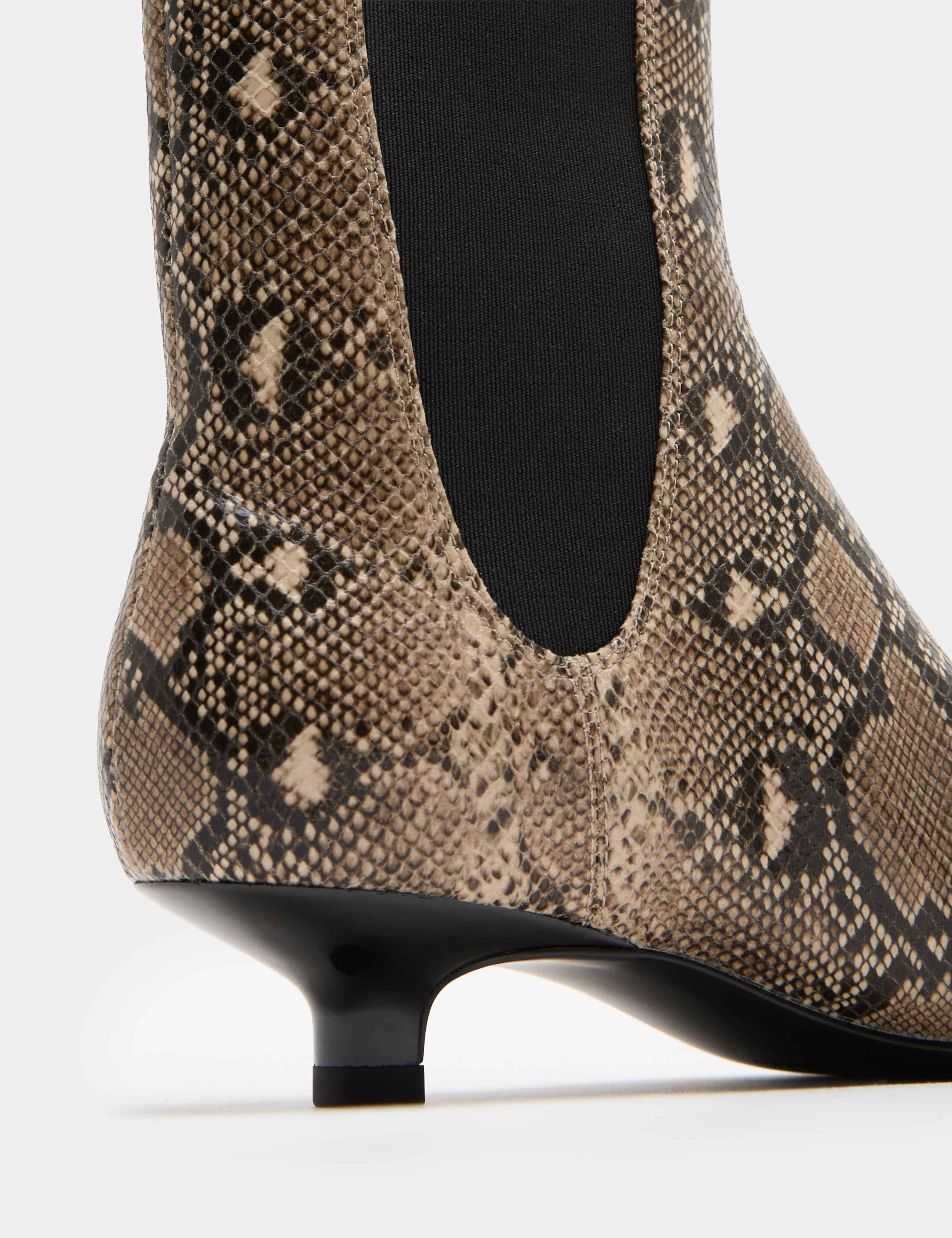 Chelsea Snake Print Kitten Heel Boots 3 of 3