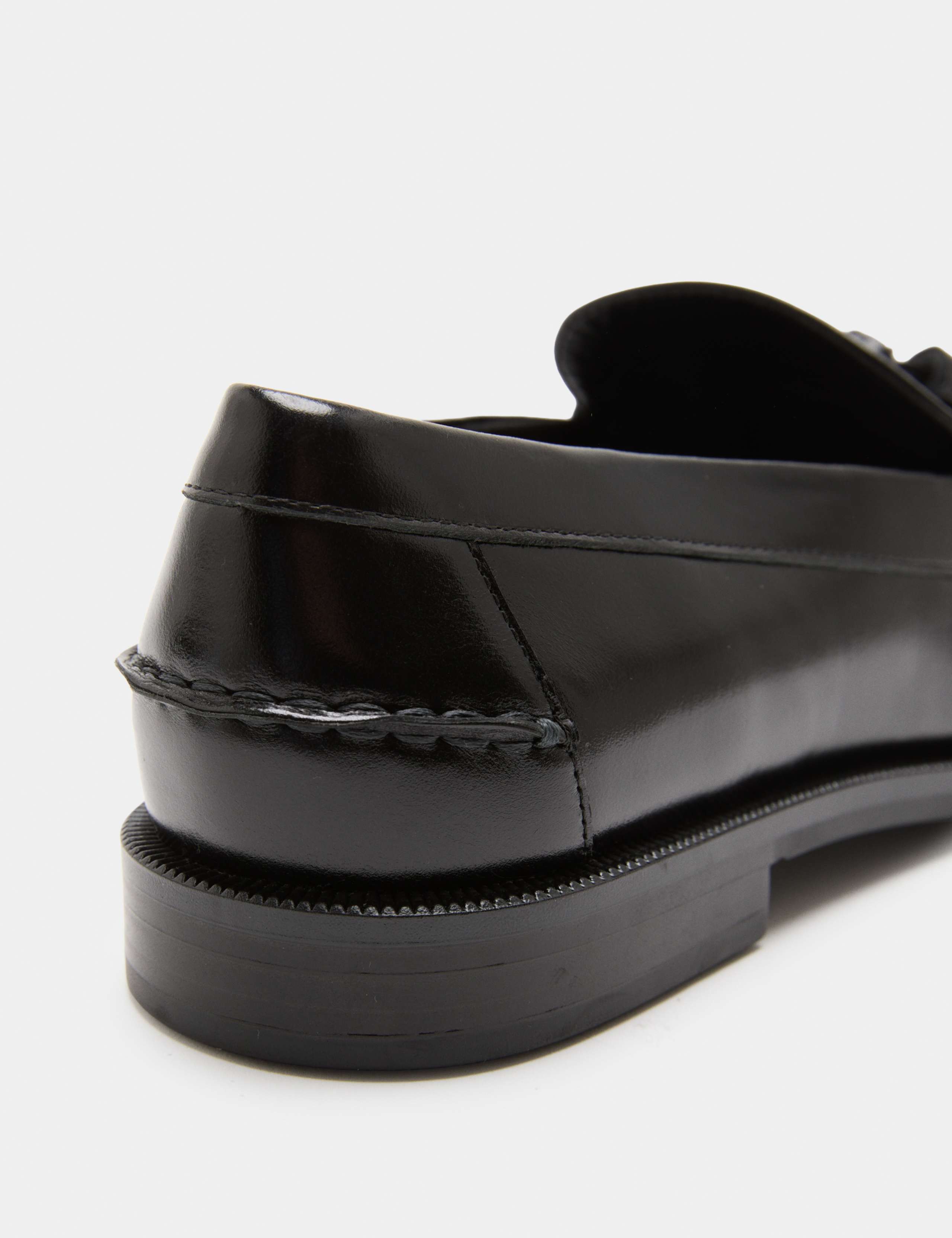 Leather Chunky Tassel Block Heel Round Toe Loafer 3 of 3