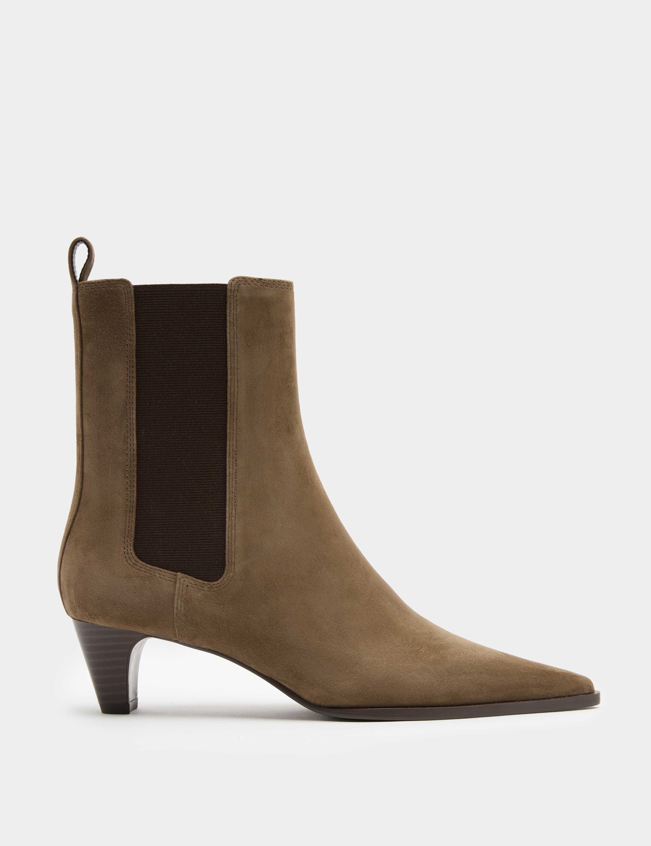 Suede Chelsea Block Heel Pointed Boots 2 of 3