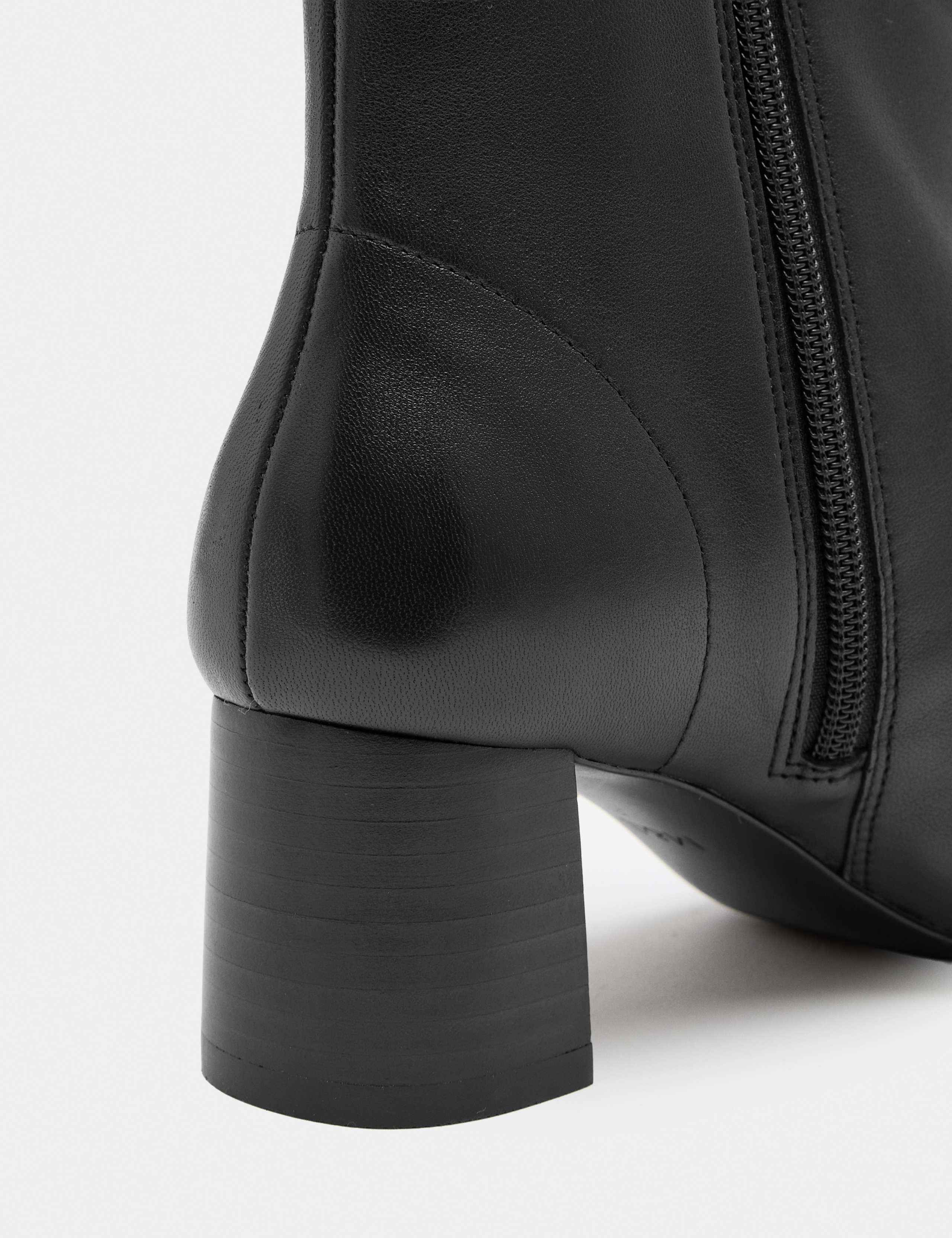 Leather Block Heel Sock Boots 3 of 3
