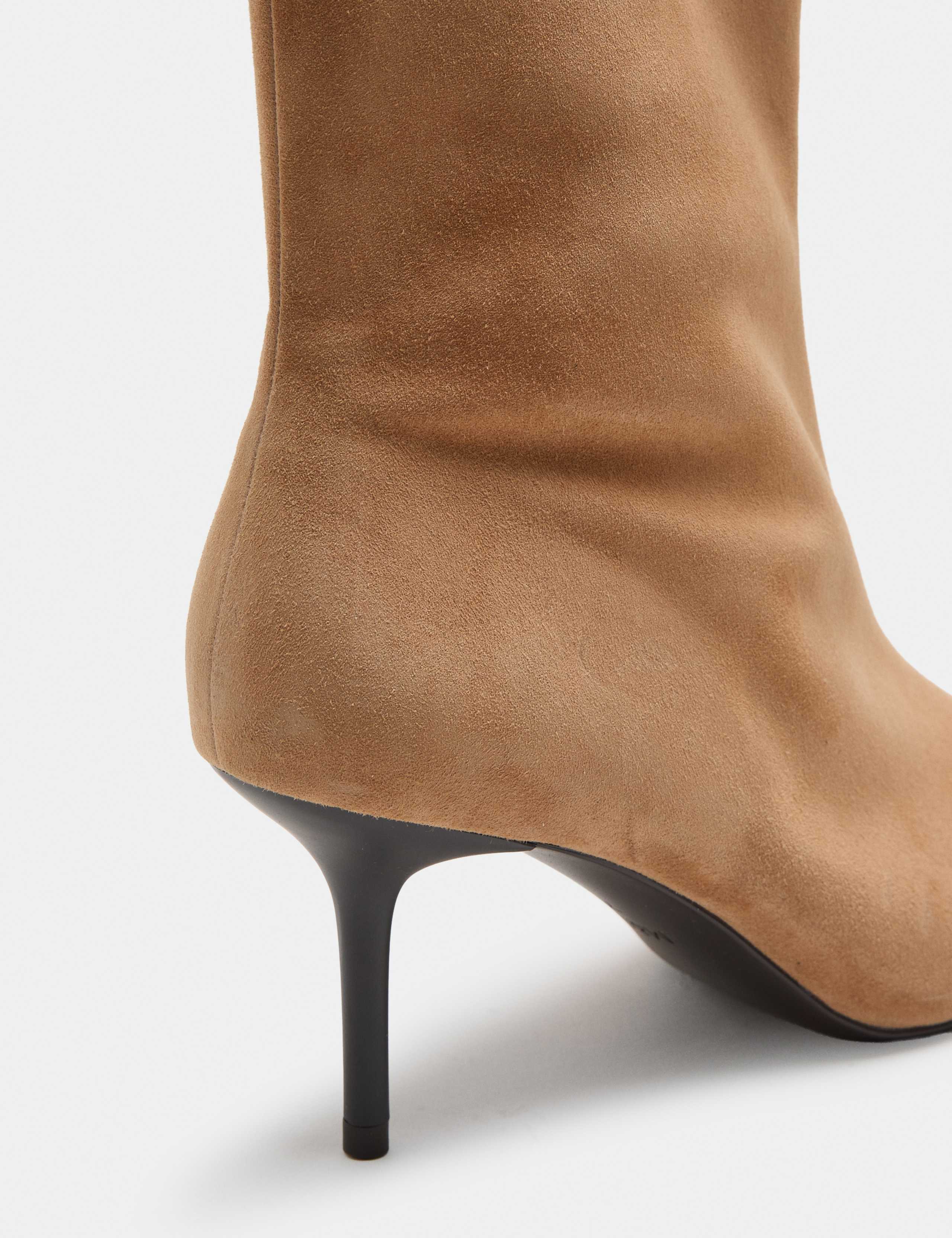Suede Stiletto Heel Chisel Toe Ankle Boots 3 of 3
