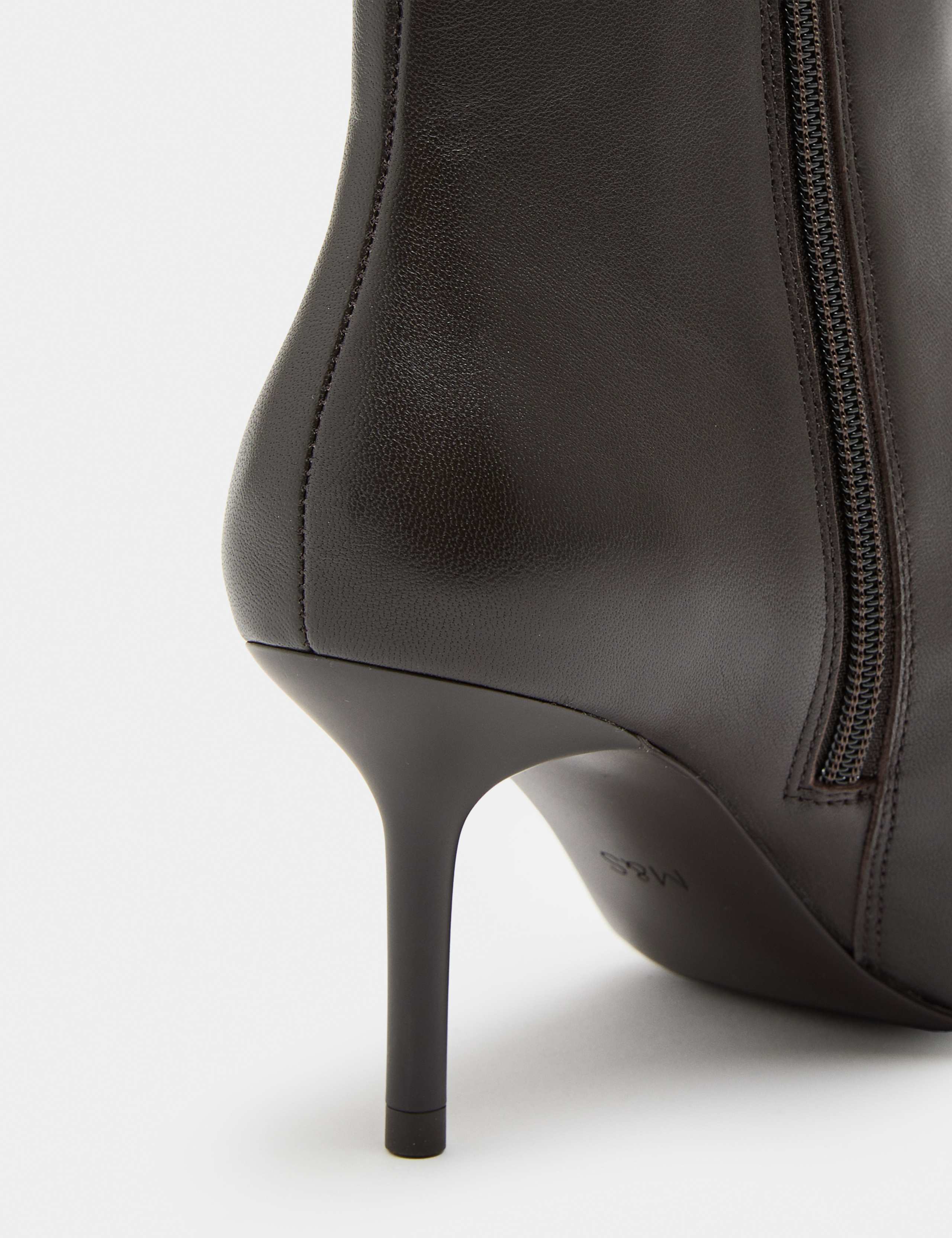 Leather Stiletto Heel Chisel Toe Ankle Boots 3 of 3