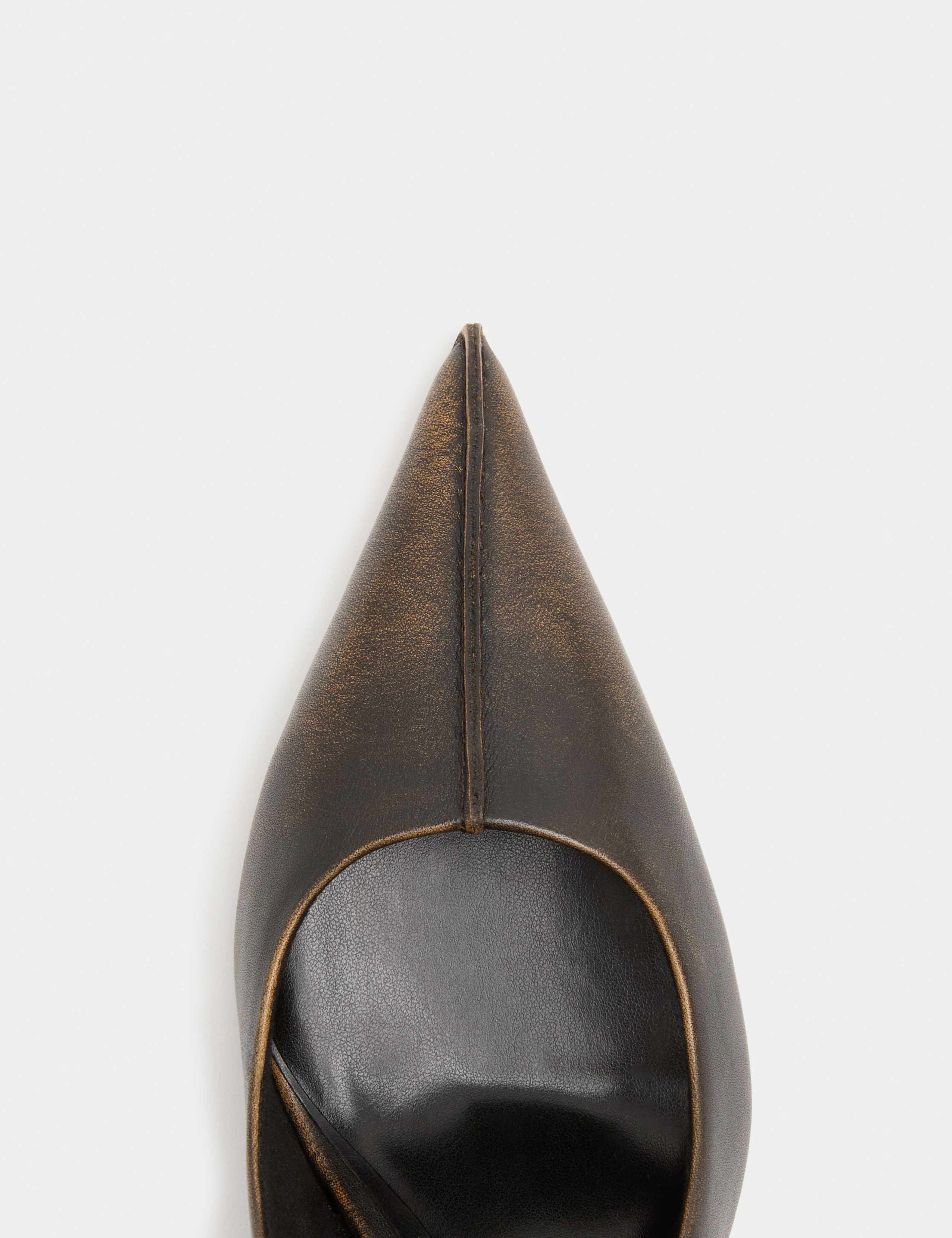 Leather Stiletto Heel Pointed Toe Court Shoes 3 of 3