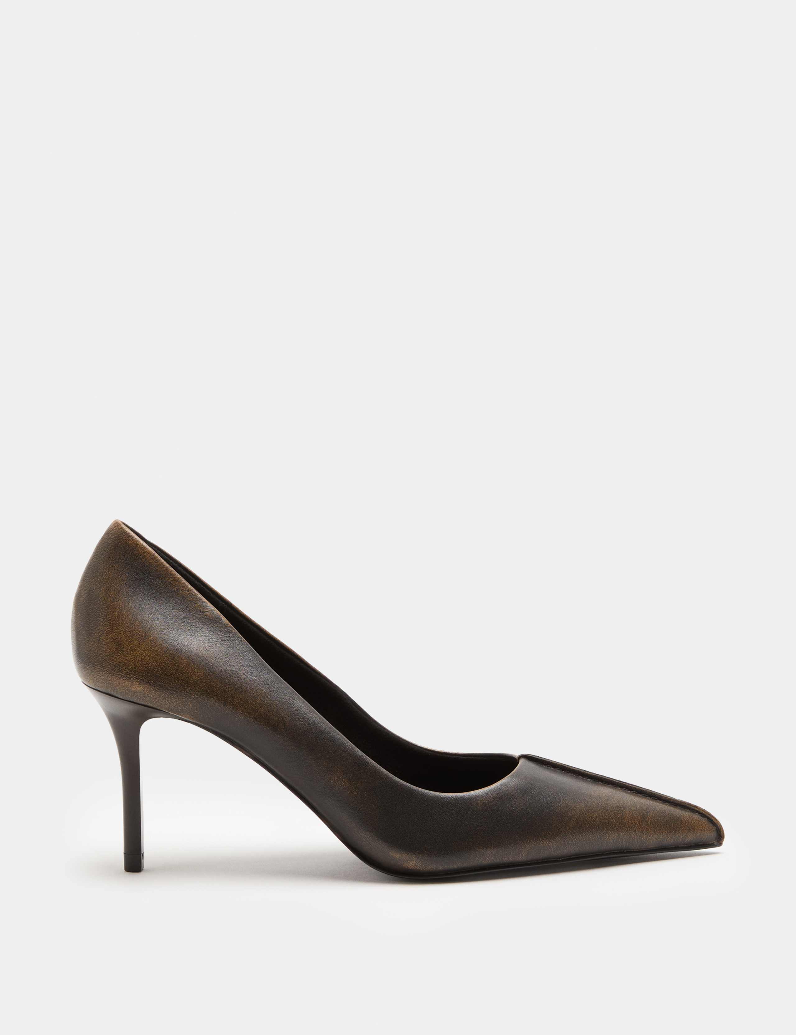 Leather Stiletto Heel Pointed Toe Court Shoes 2 of 3
