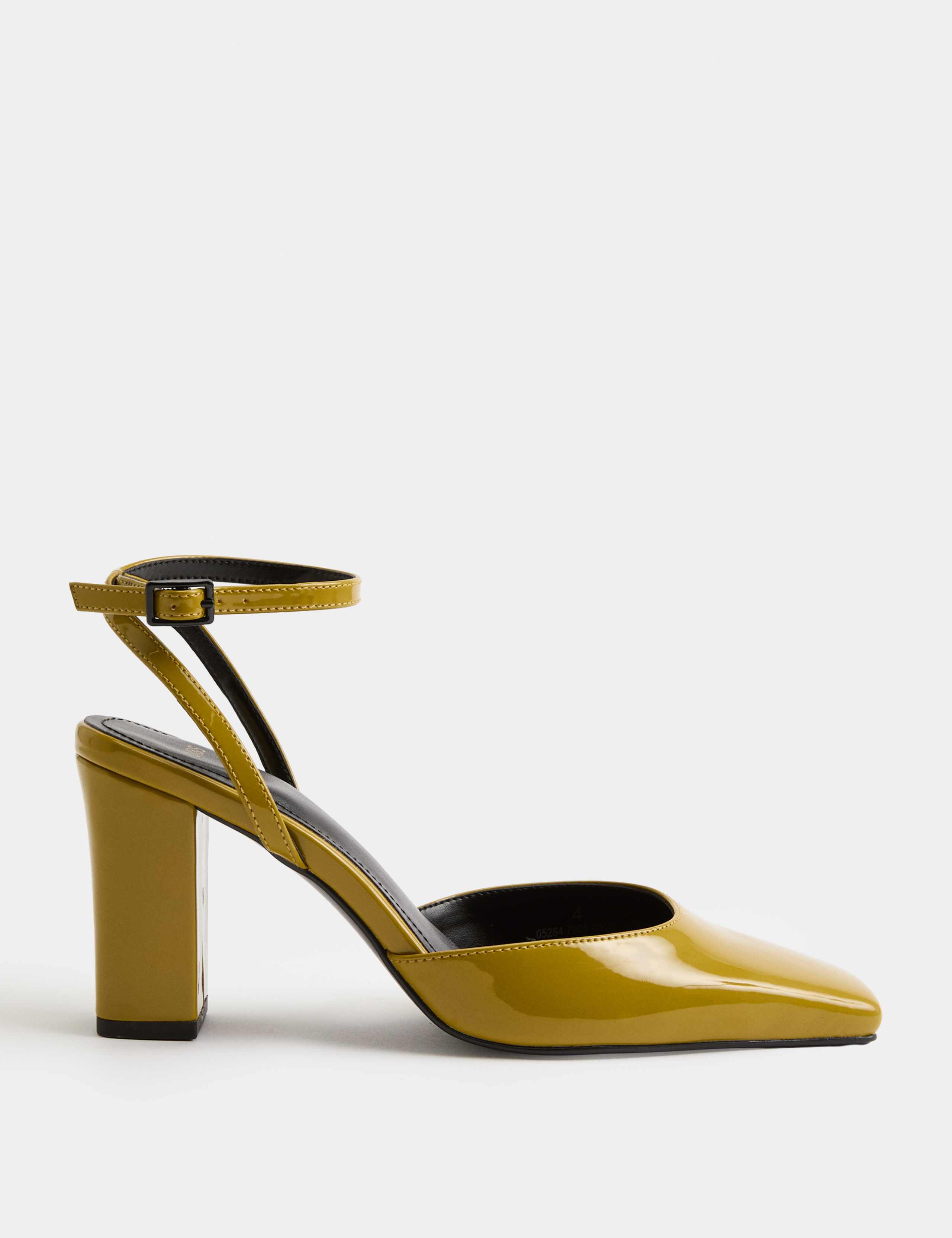 Ankle Strap Block Heel Chisel Toe Court Shoes 2 of 3