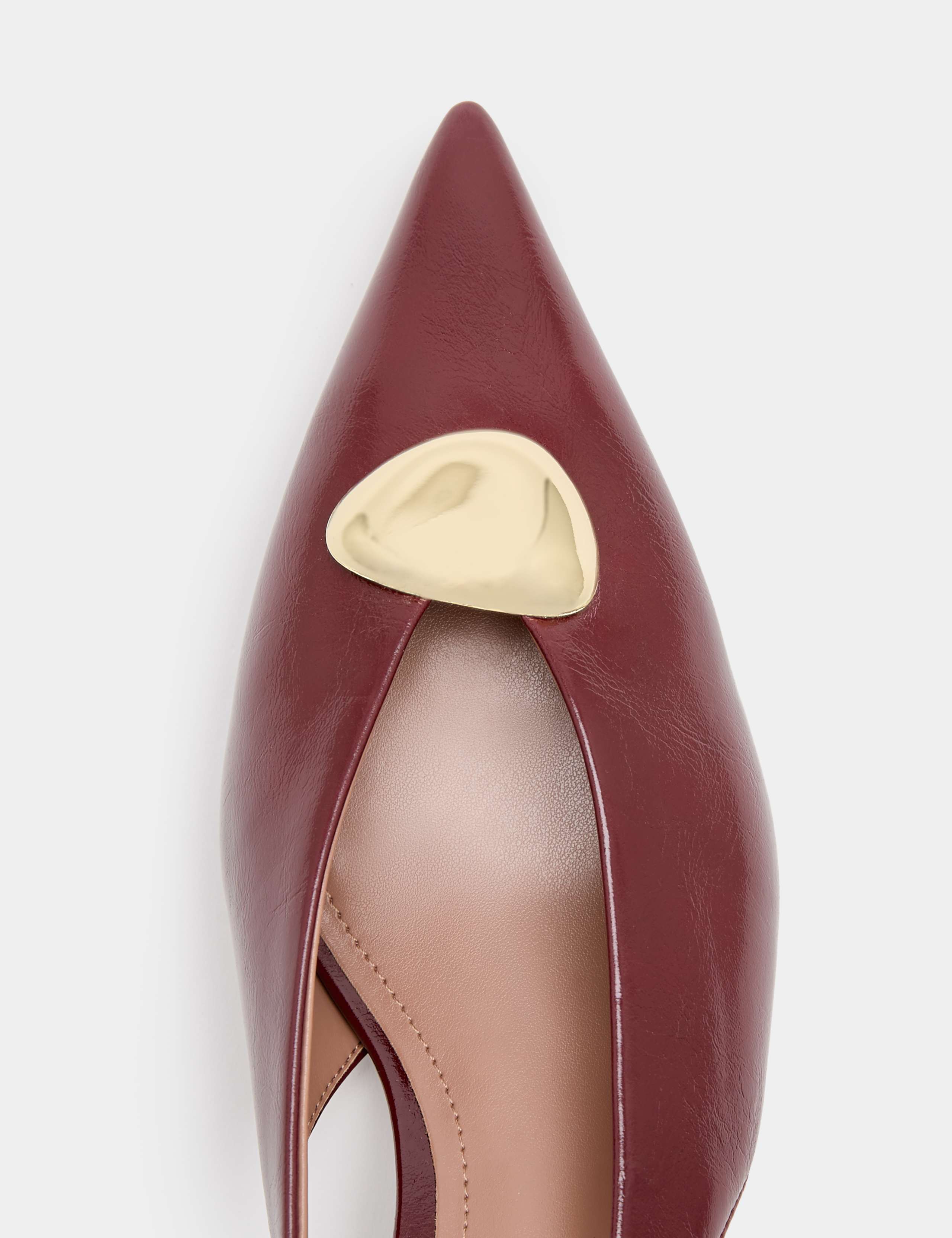 Hardware Trim Kitten Heel Slingback Shoes 3 of 3