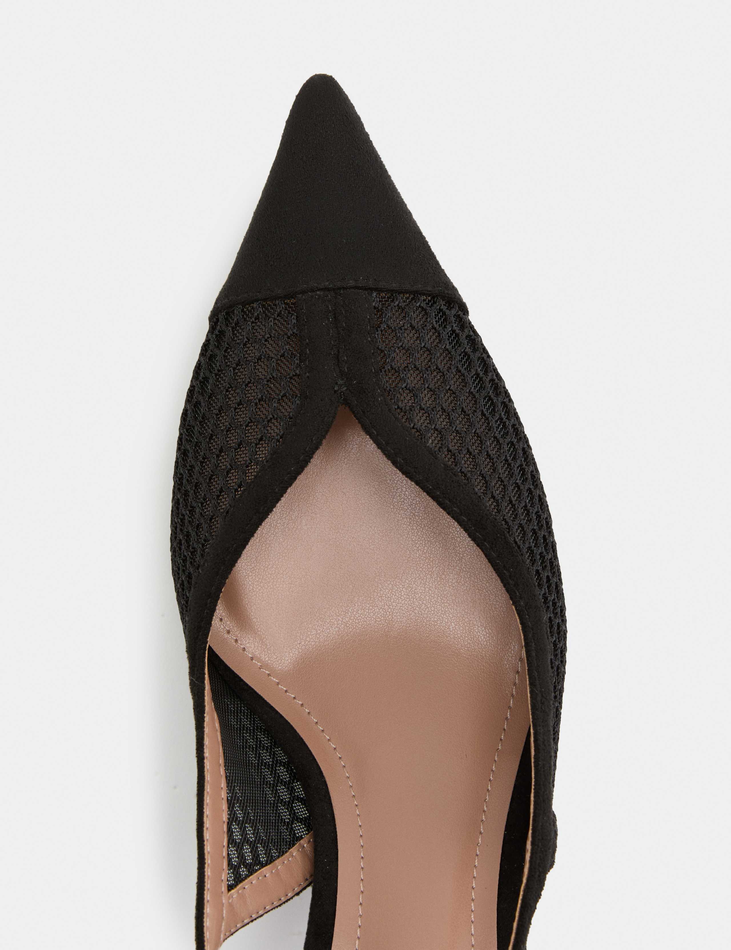 Mesh Kitten Heel Pointed Slingback Shoes 3 of 3