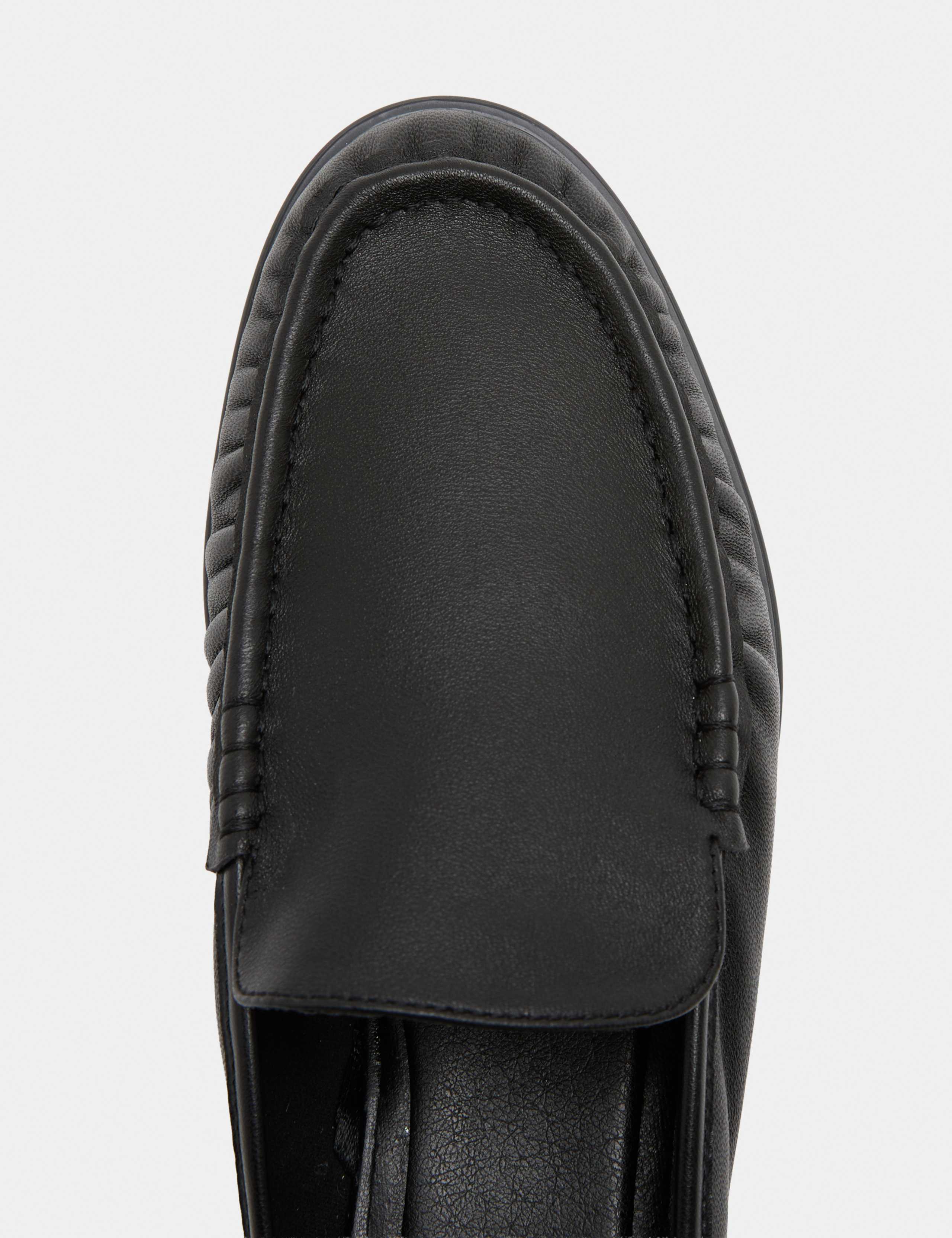 Leather Ruched Backless Flat Loafers 3 of 3