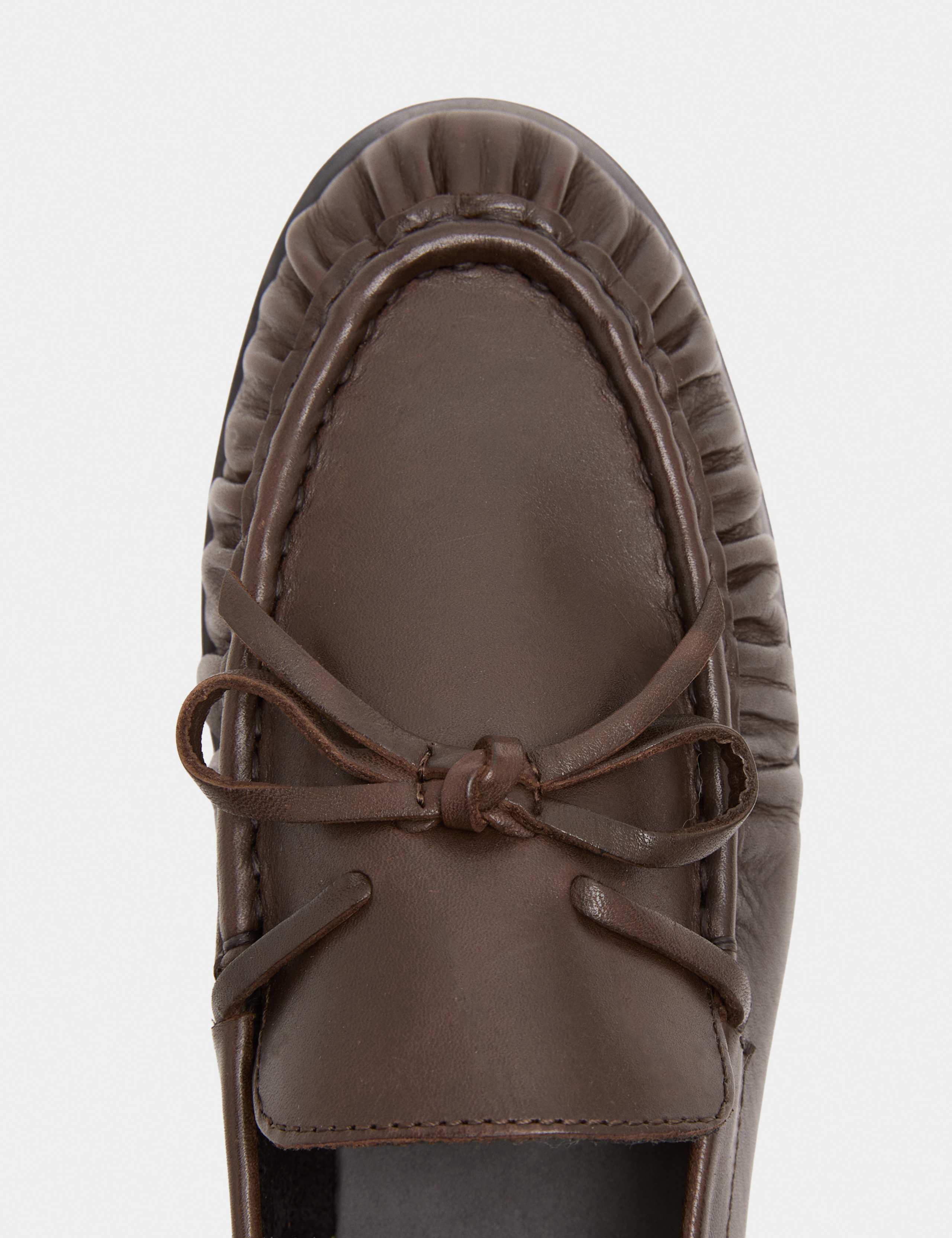 Leather Bow Slip On Loafers 3 of 3