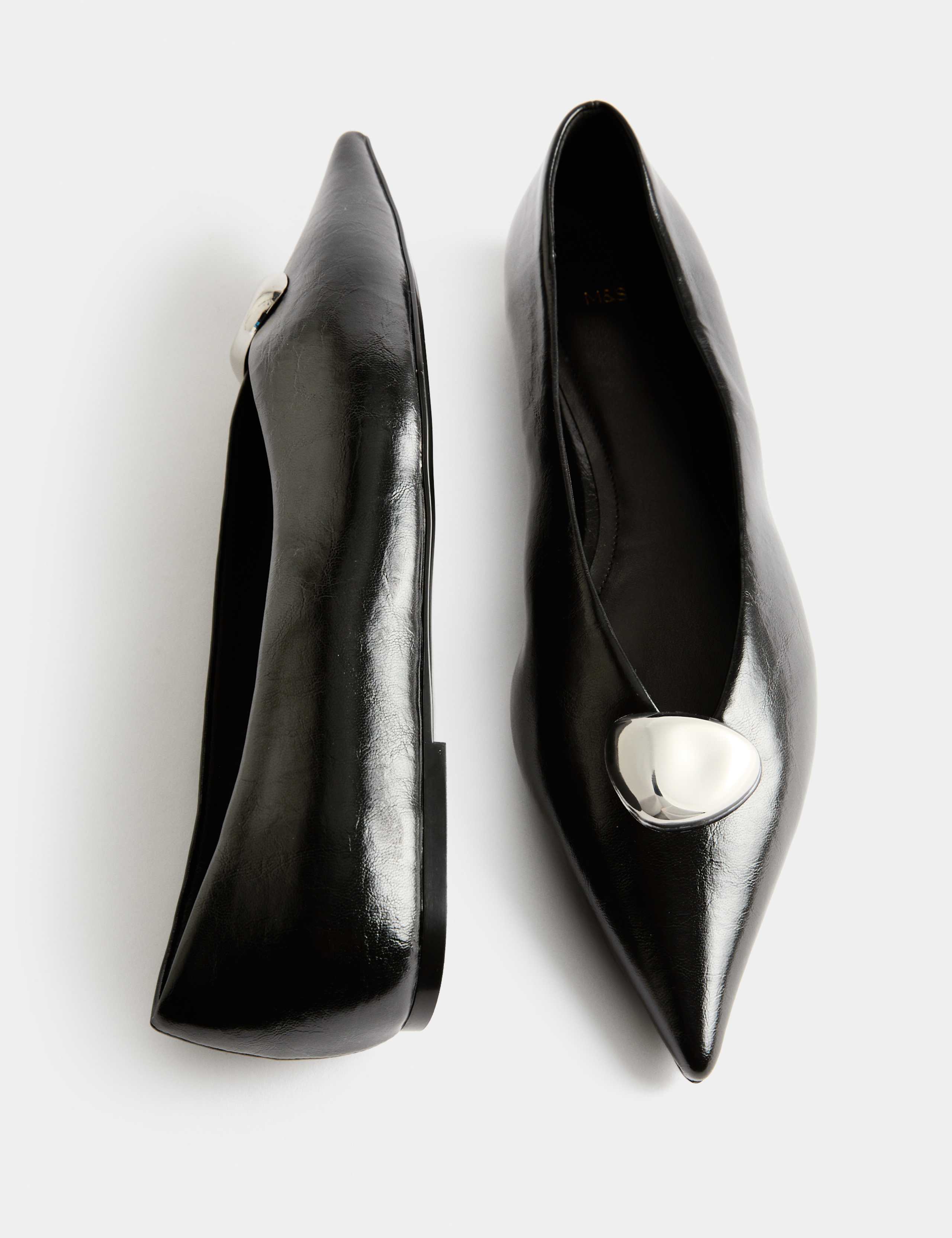 Trim Pointed Toe Ballet Pumps 1 of 3