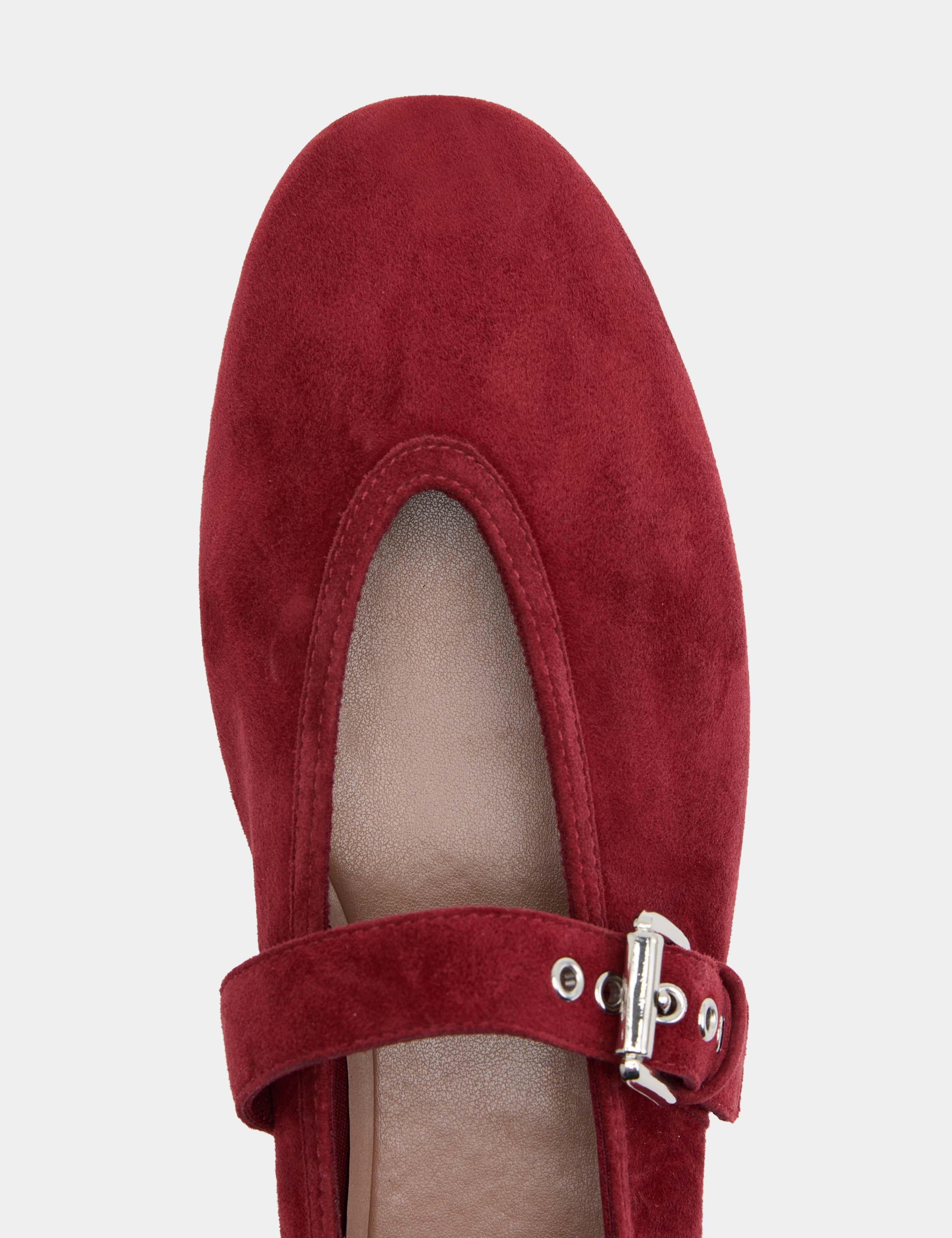 Suede Flat Round Toe Mary Jane Ballet Pumps 3 of 3