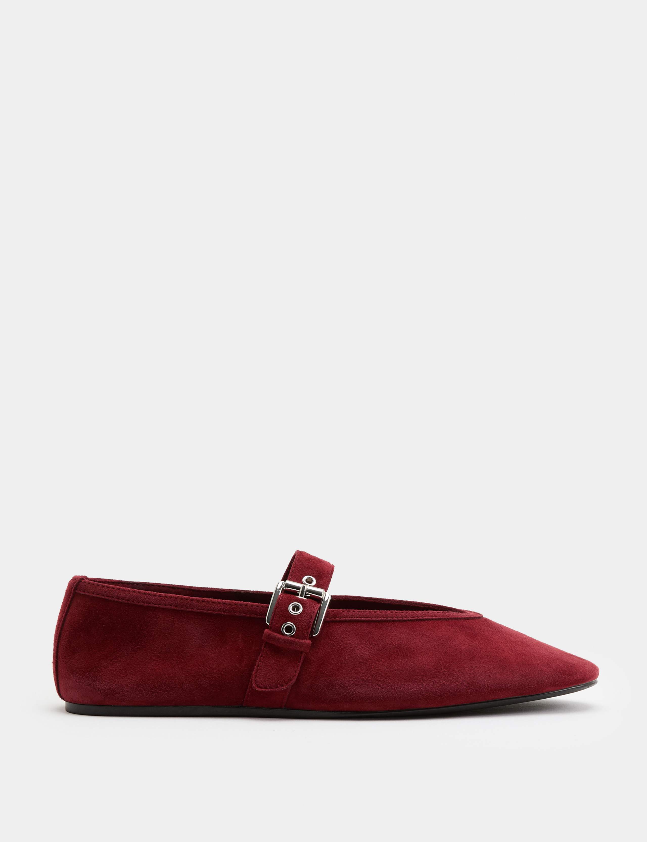 Suede Flat Round Toe Mary Jane Ballet Pumps 2 of 3