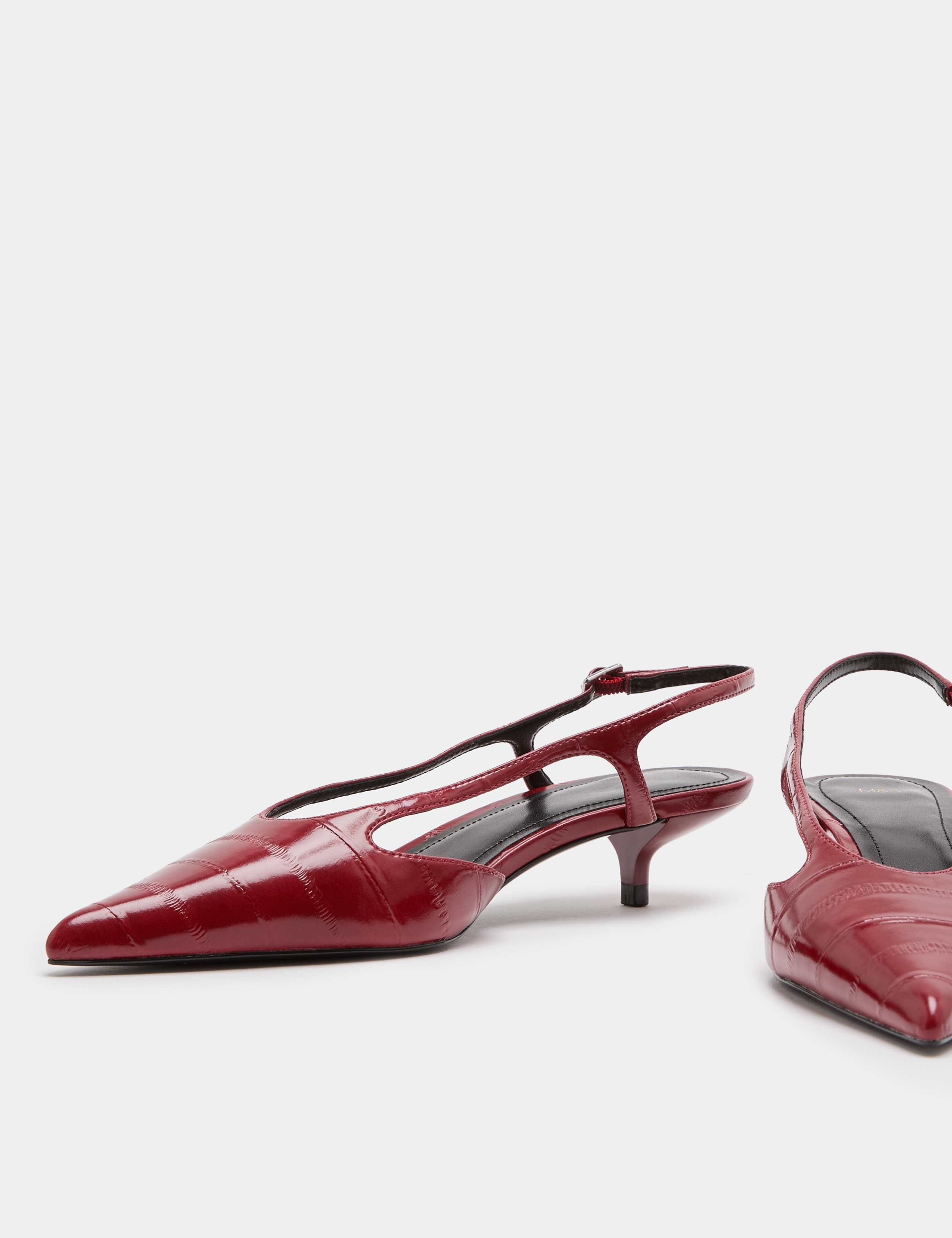 Ankle Strap Kitten Heel Pointed Slingback Shoes 1 of 3