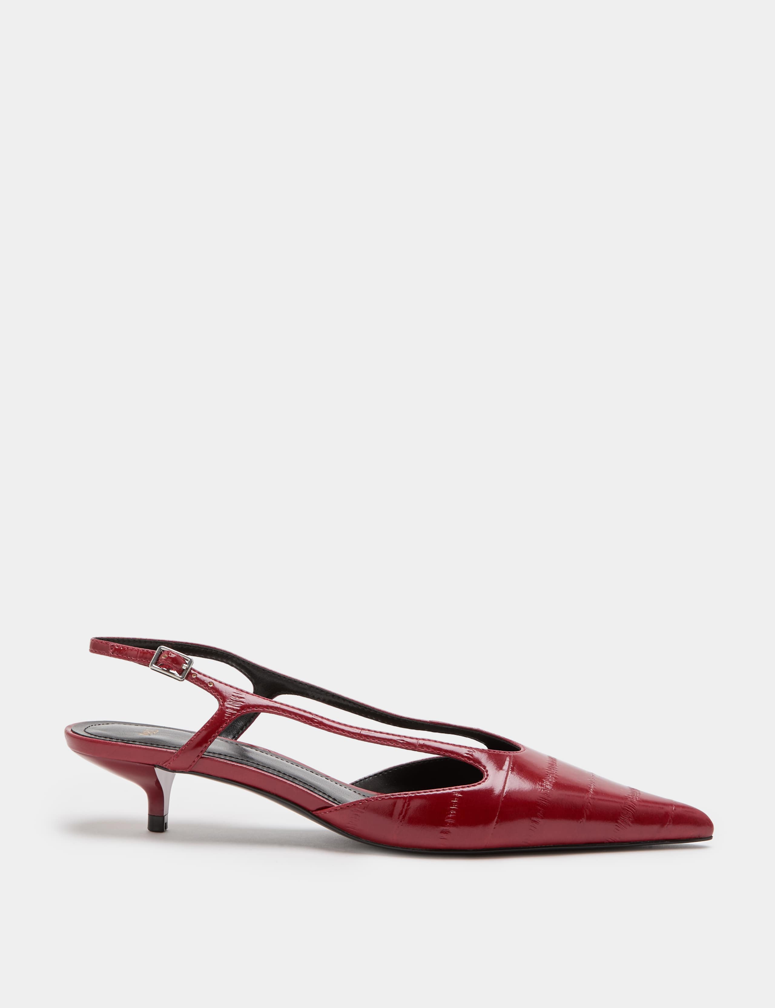 Ankle Strap Kitten Heel Pointed Slingback Shoes 2 of 3
