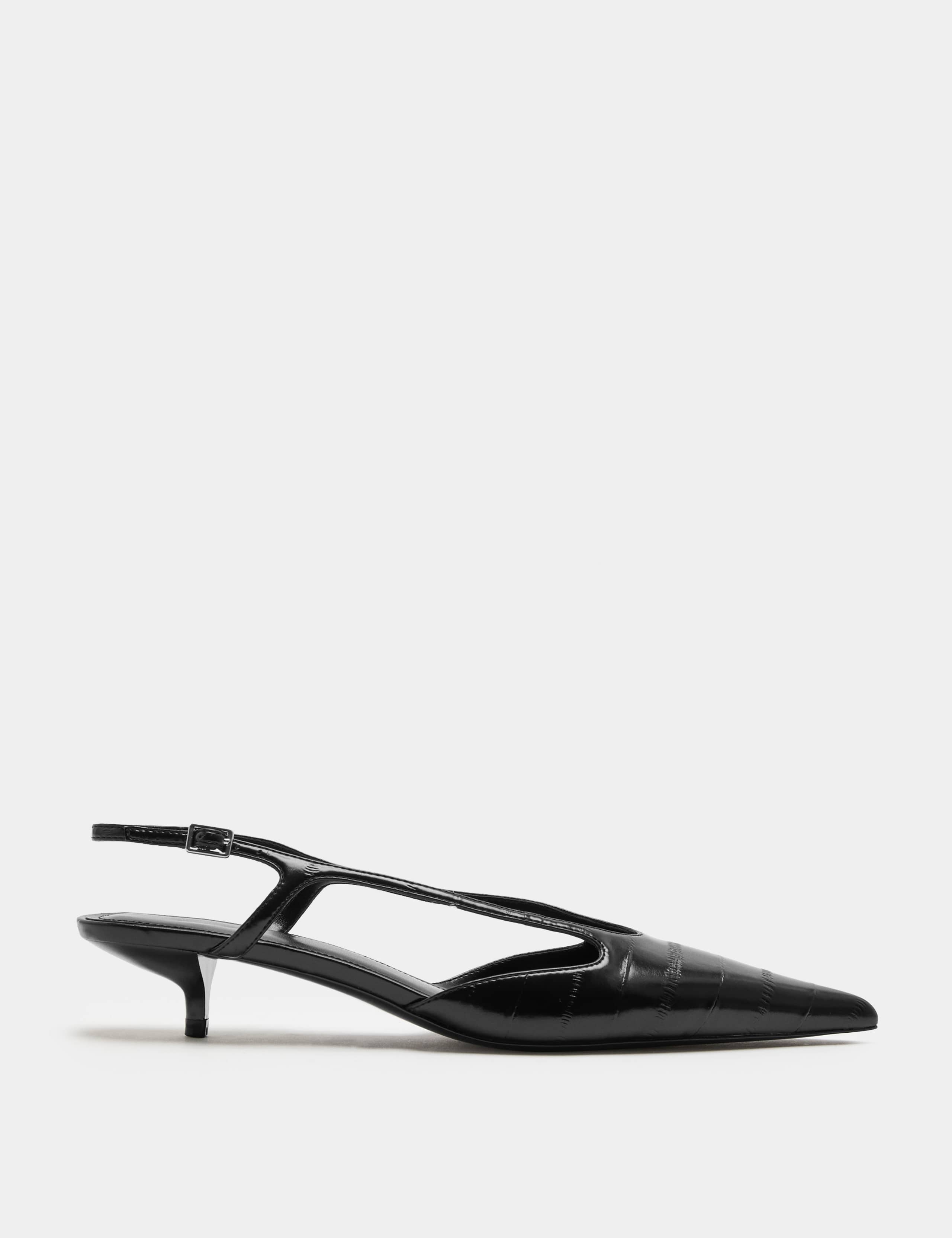 Ankle Strap Kitten Heel Pointed Slingback Shoes 2 of 3