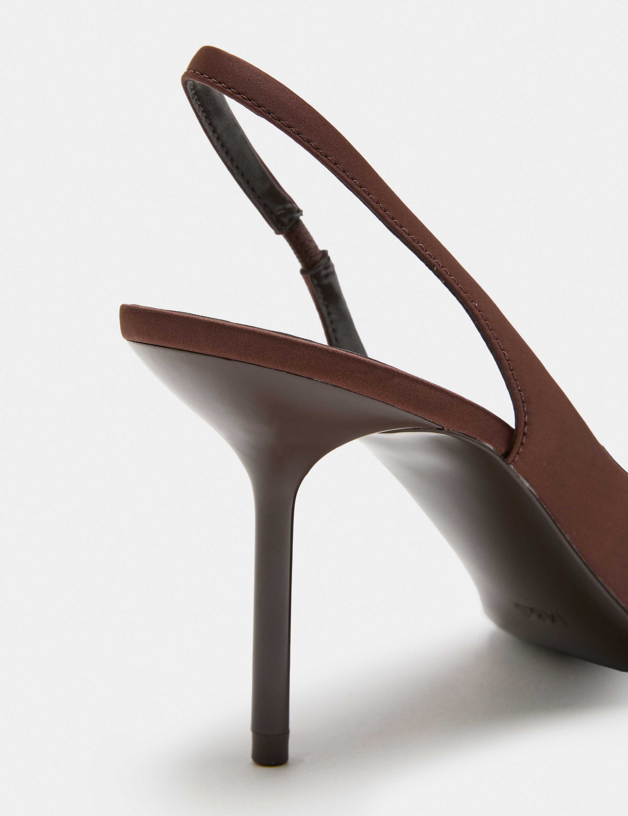 Satin Stiletto Heel Peep Toe Slingback Shoes 3 of 3