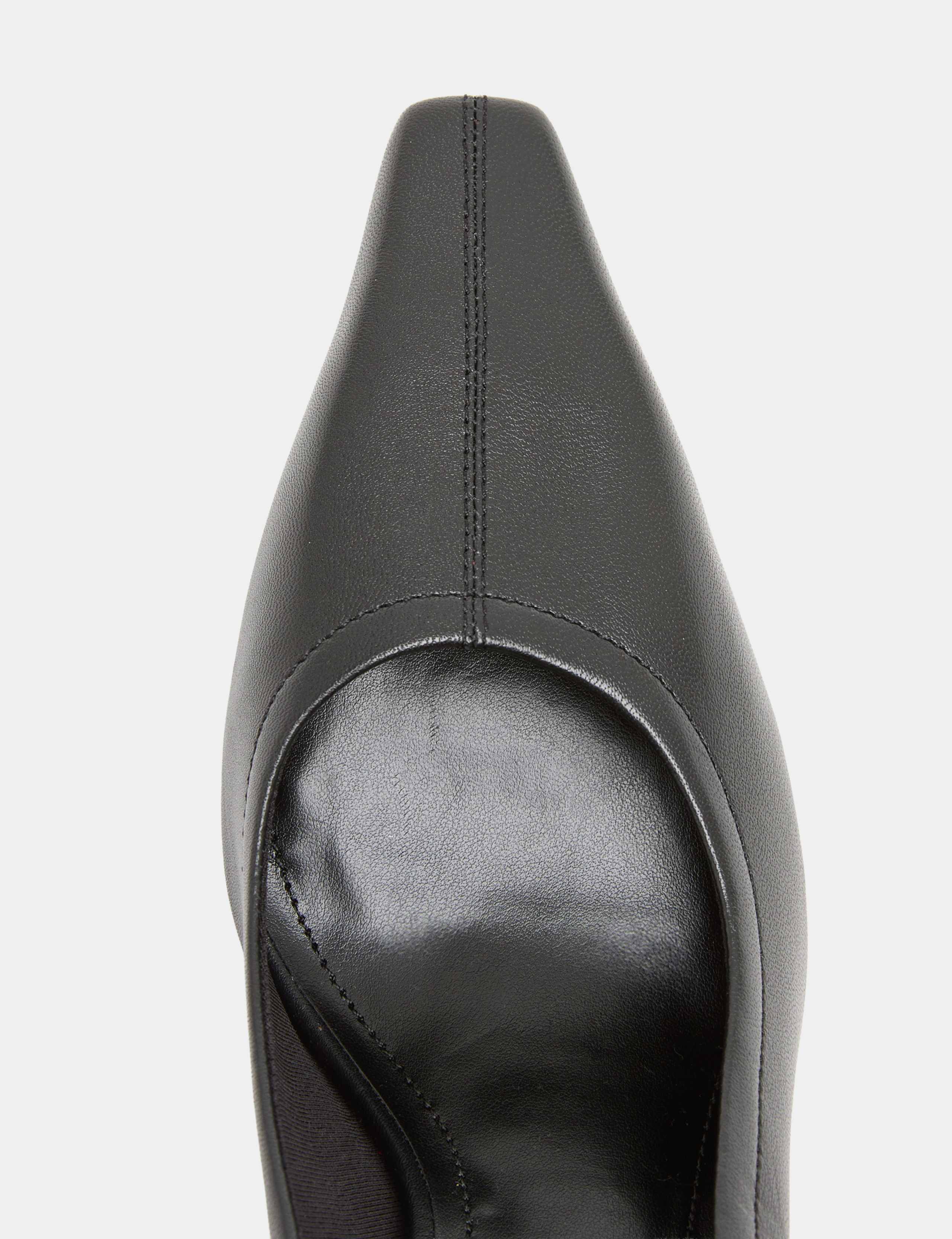 Leather Chisel Toe Stiletto Heel Court Shoes 3 of 3