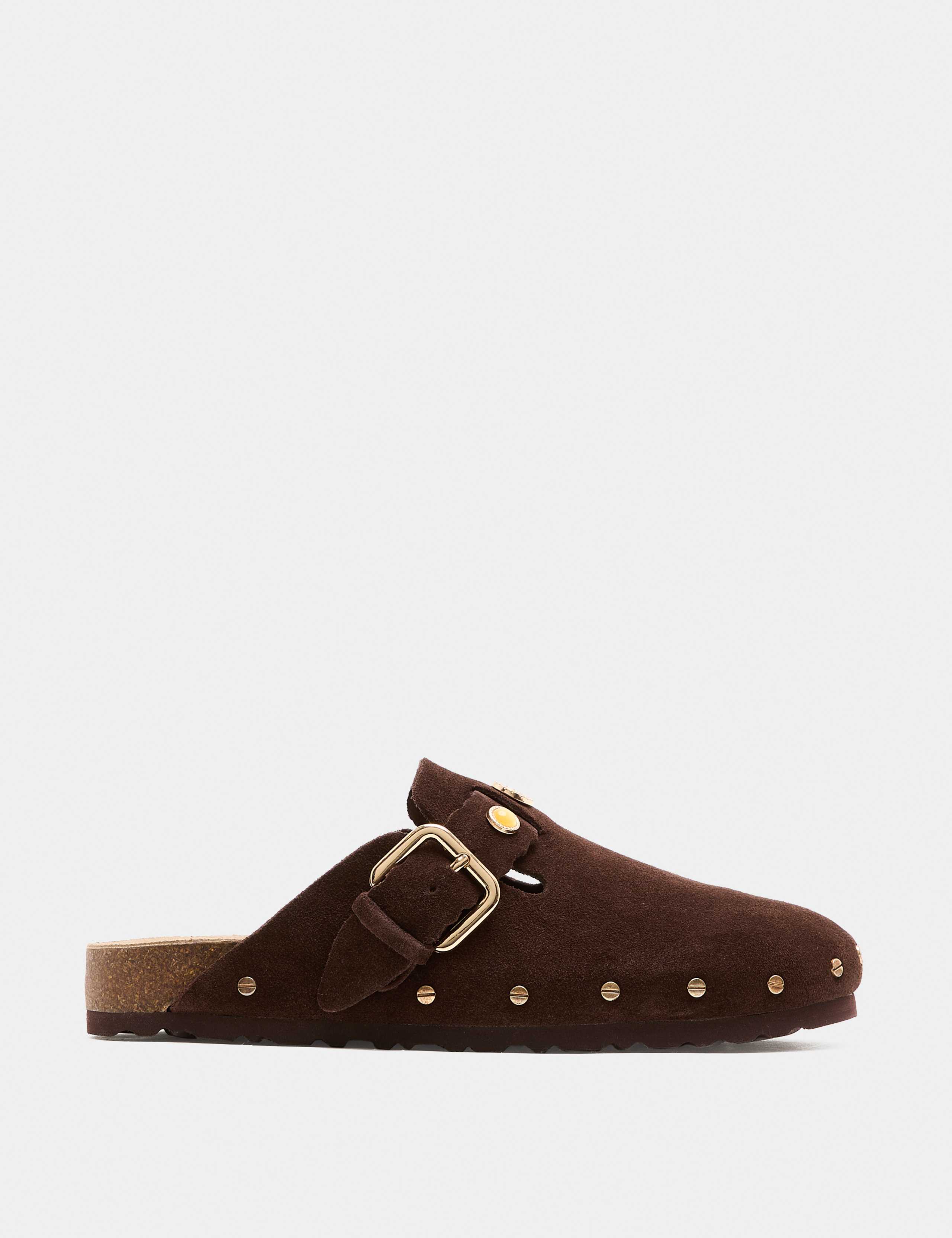 Suede Studded Flat Clogs 2 of 3