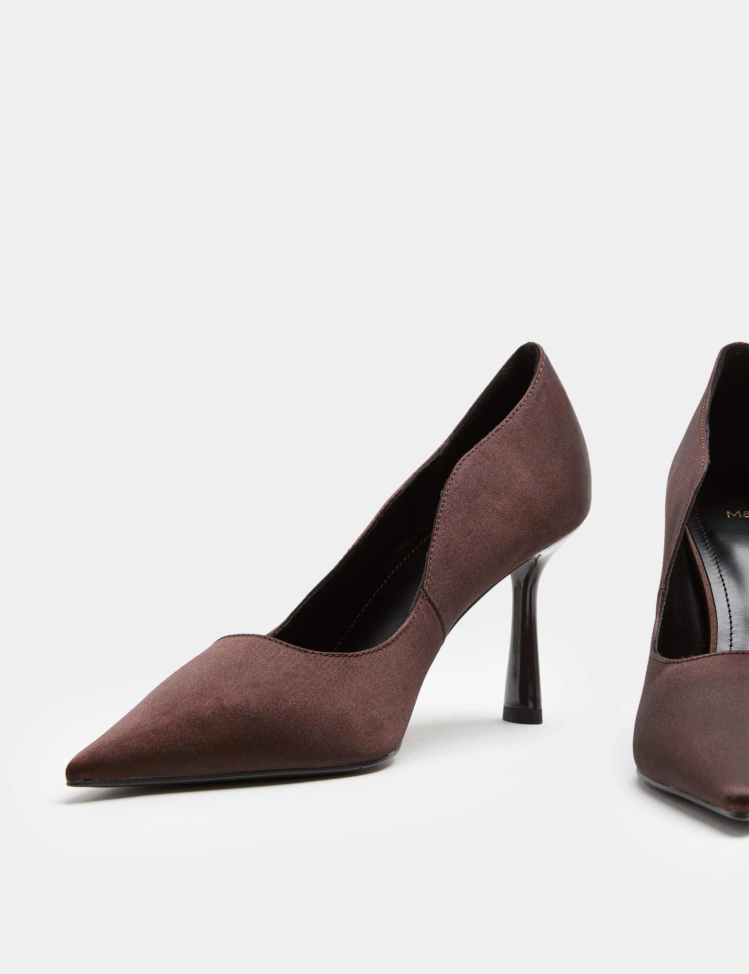 Satin Scalloped Trim Stiletto Court Shoes 1 of 3