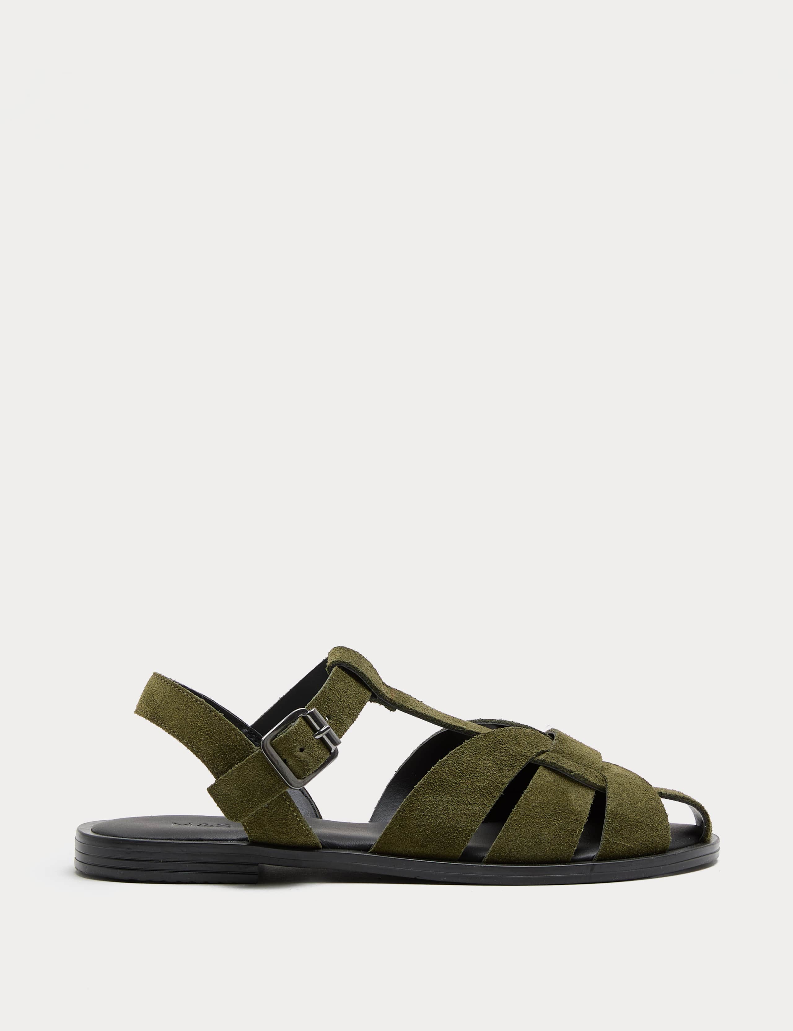 Suede Ankle Strap Flat Fisherman Sandals 2 of 3