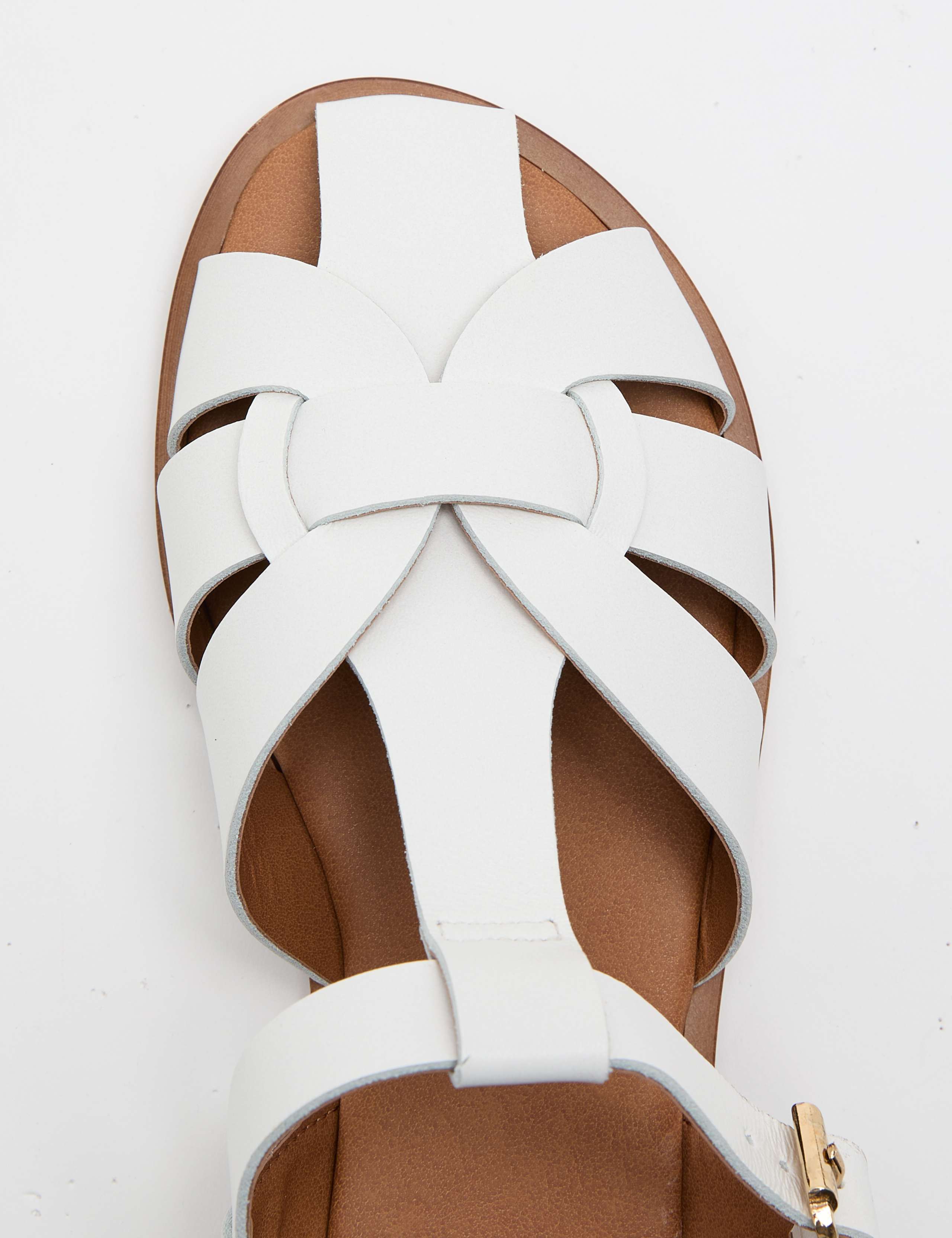 Leather Ankle Strap Flat Sandals 3 of 3