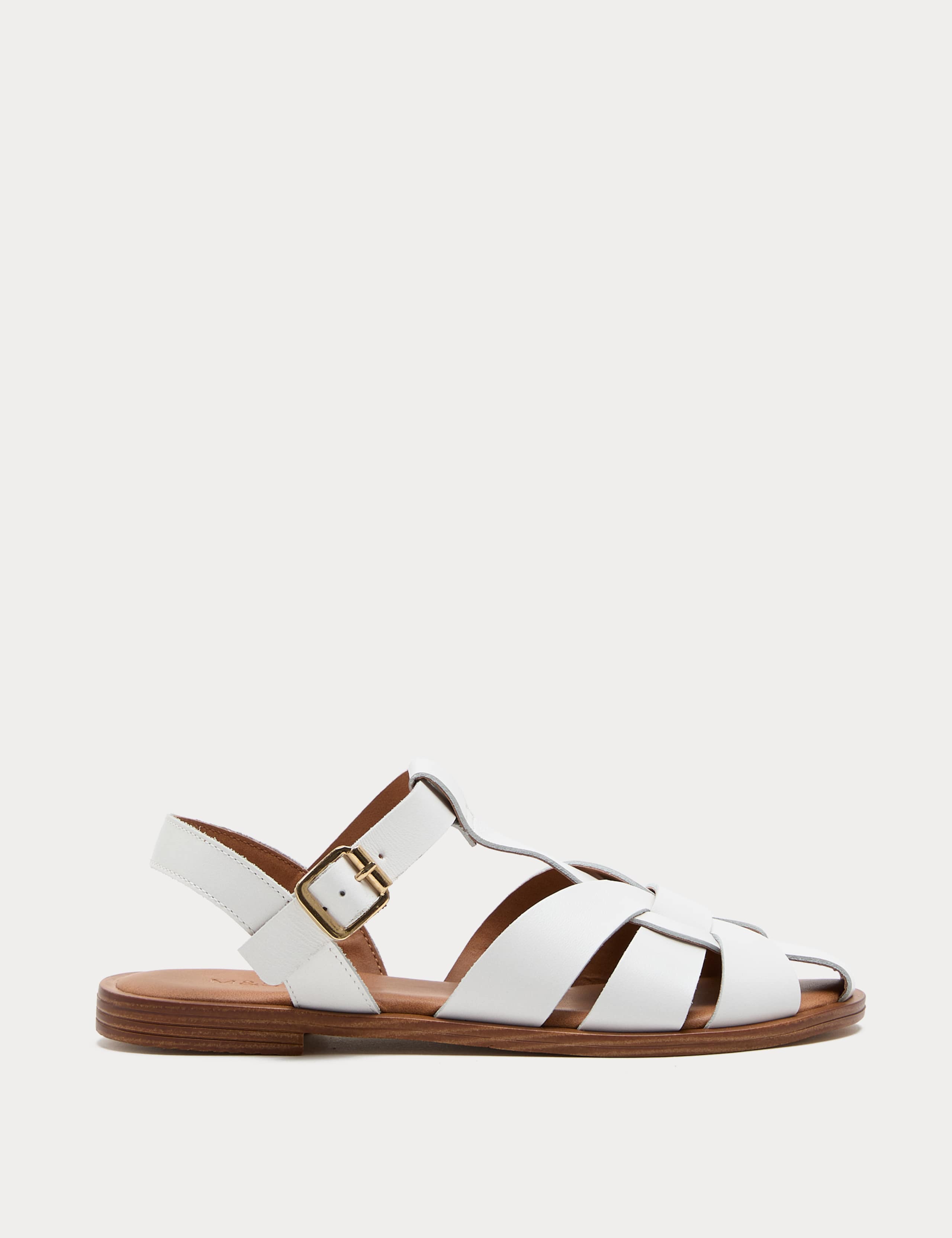 Leather Ankle Strap Flat Sandals 2 of 3