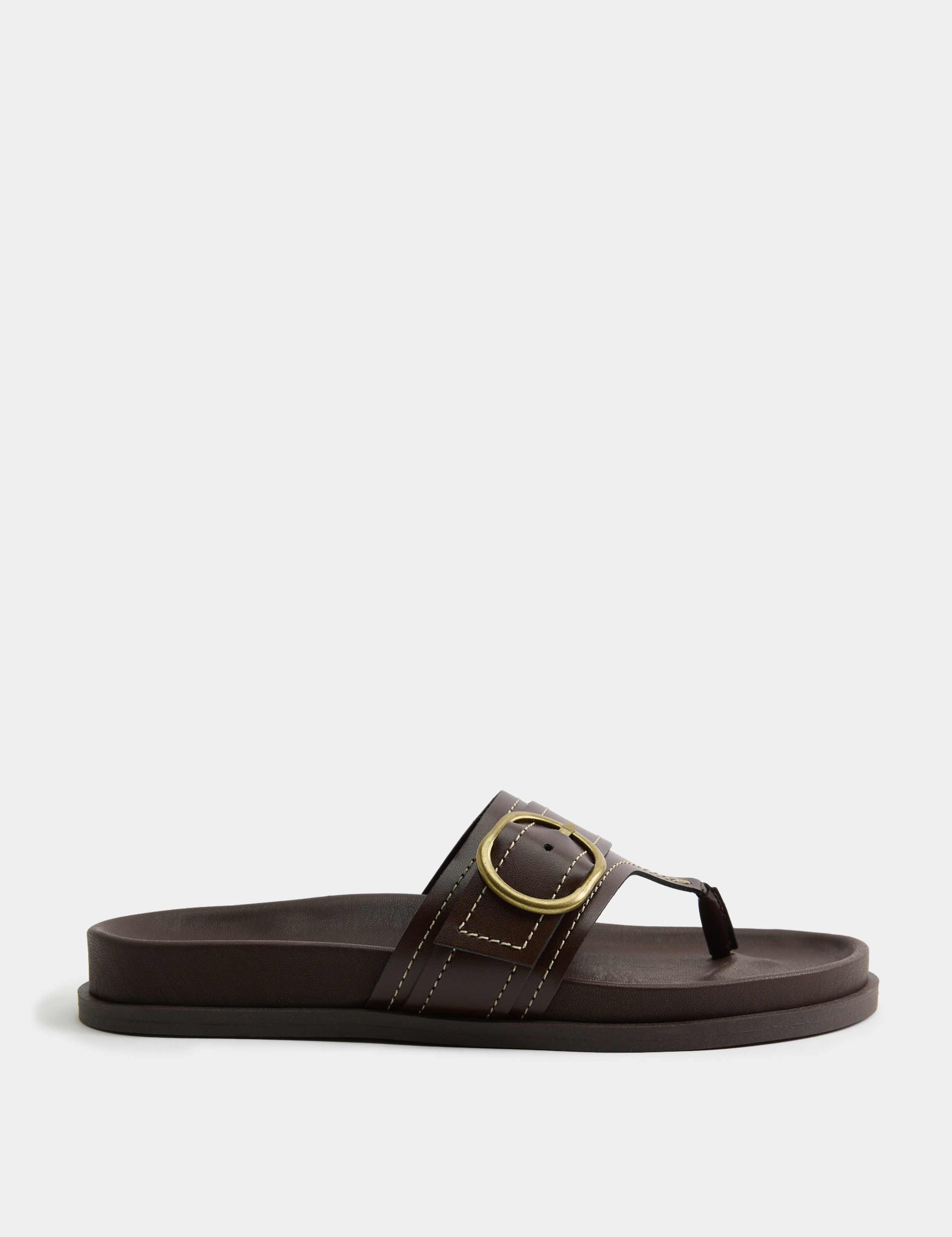 Leather Footbed Toe Post Sandals 2 of 3