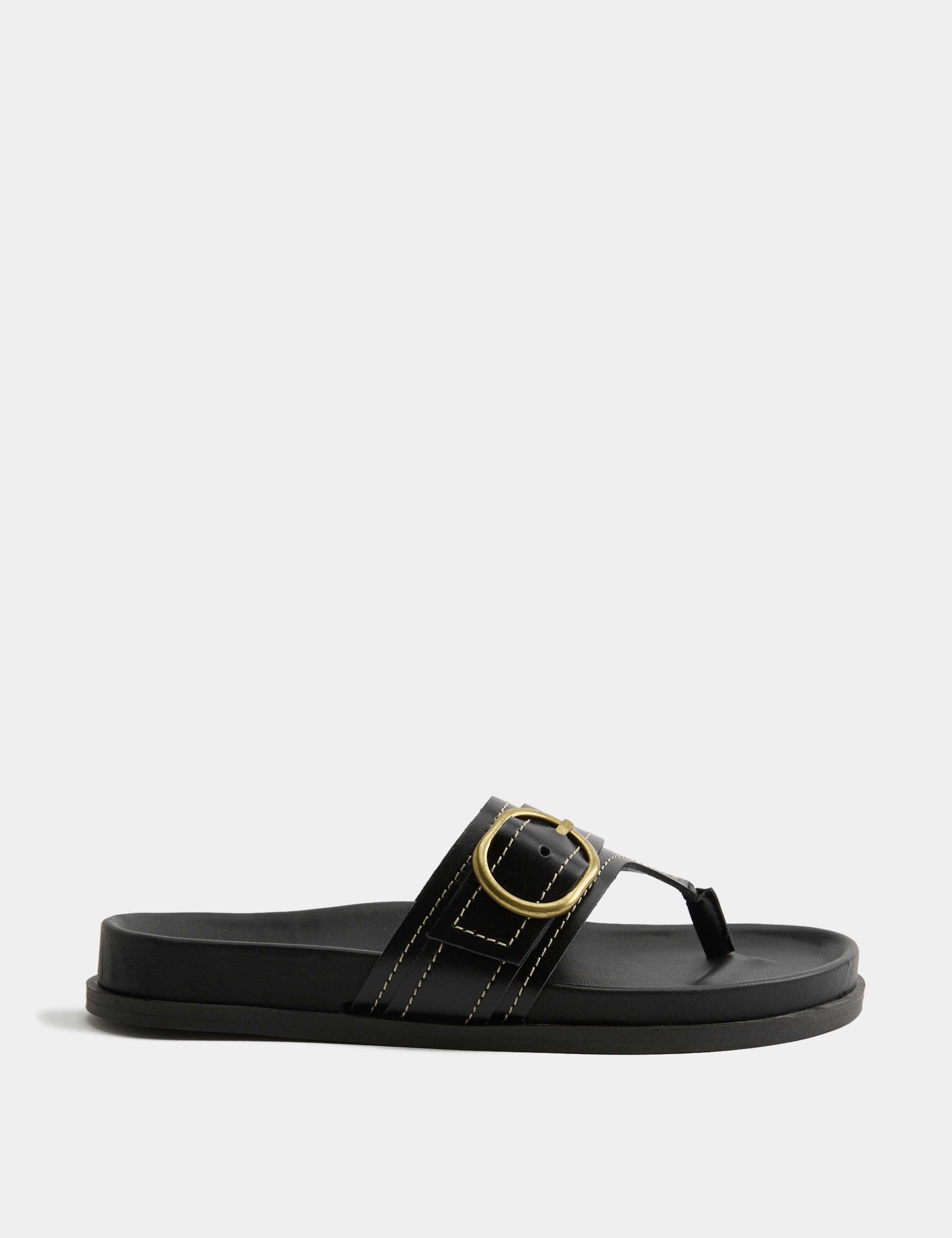 Leather Footbed Toe Post Sandals 2 of 3