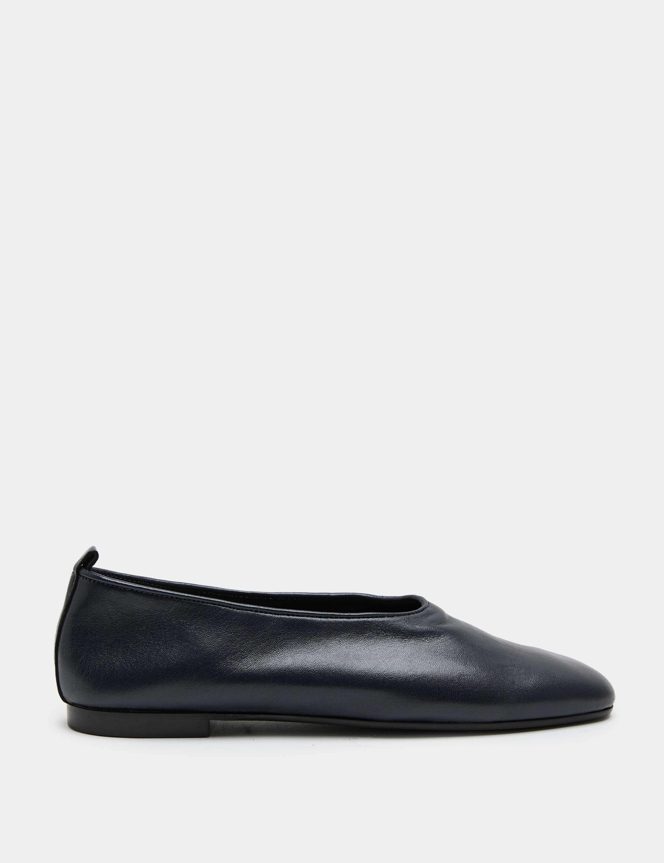 Leather High Vamp Flat Ballet Pumps 2 of 3