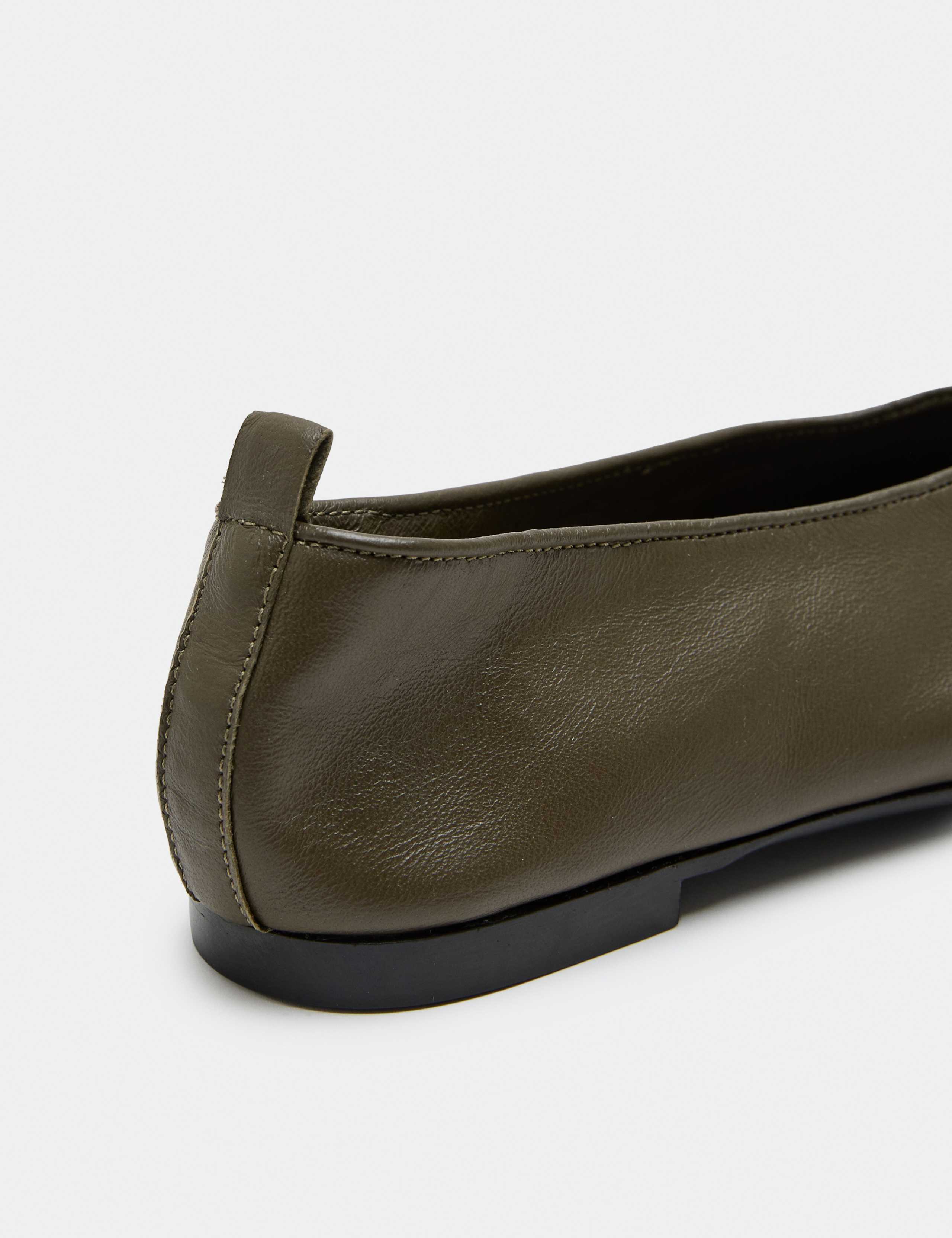 Leather High Vamp Flat Ballet Pumps 3 of 3