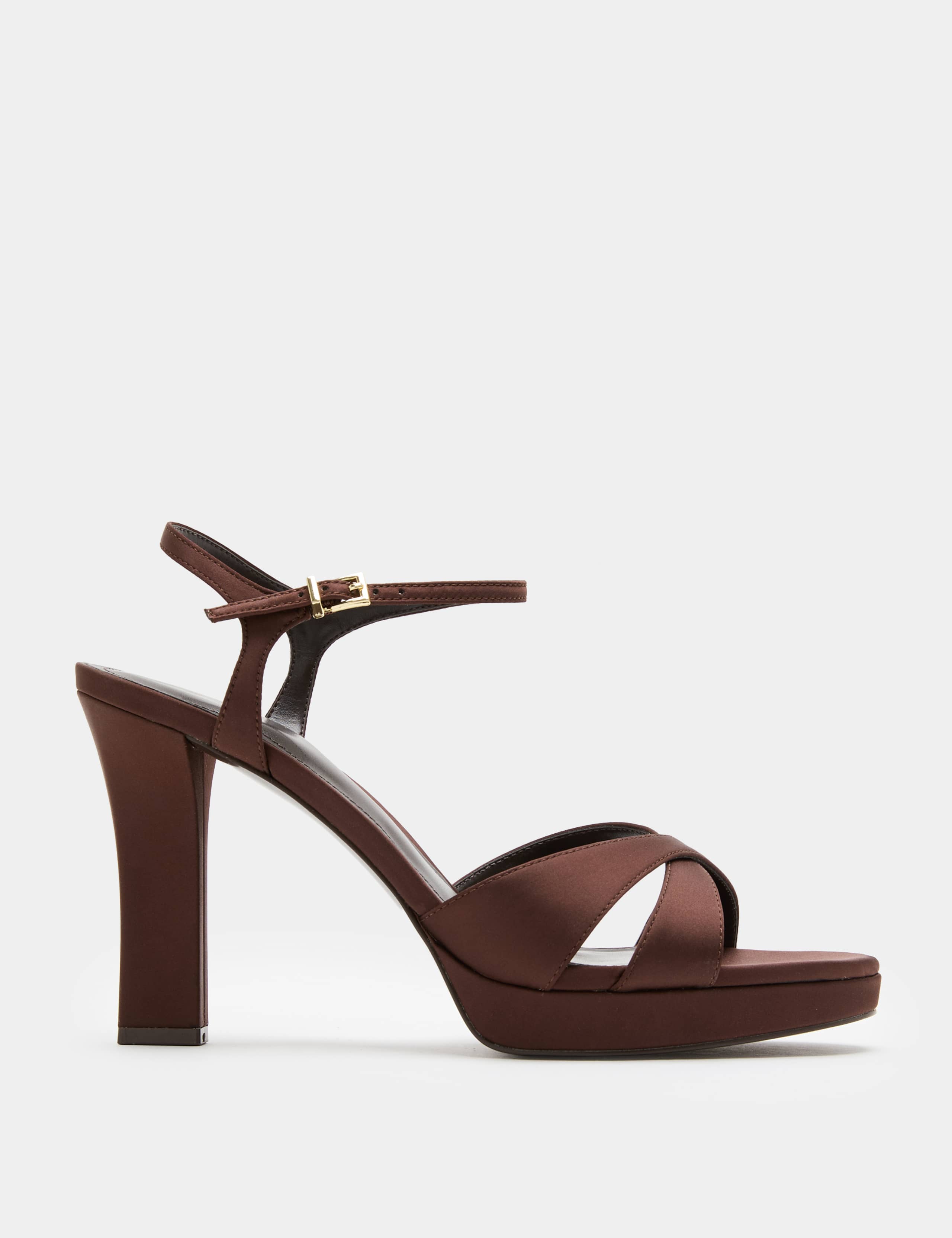Buckle Crossover Block Heel Sandals 2 of 4