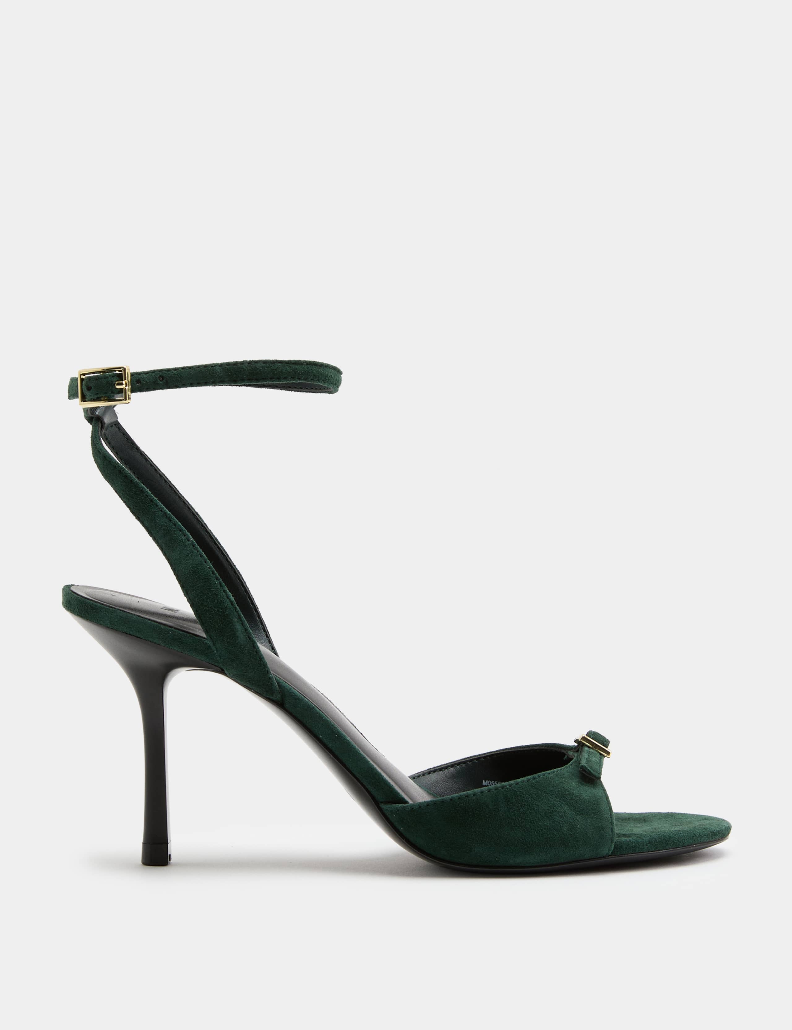 Suede Buckle Open Toe Stiletto Heel Sandals 2 of 3