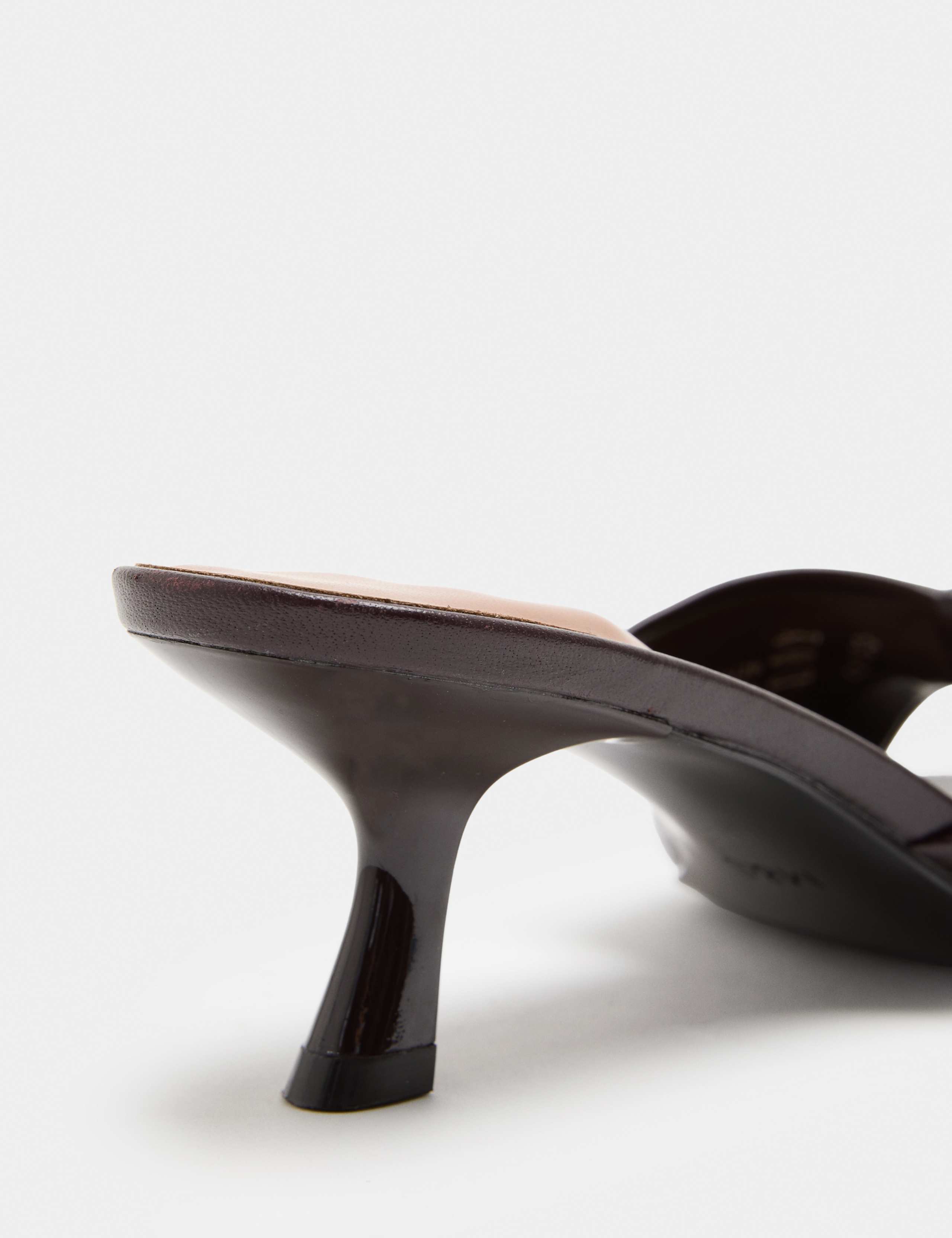 Leather Knot Kitten Heel Open Toe Mule 3 of 3