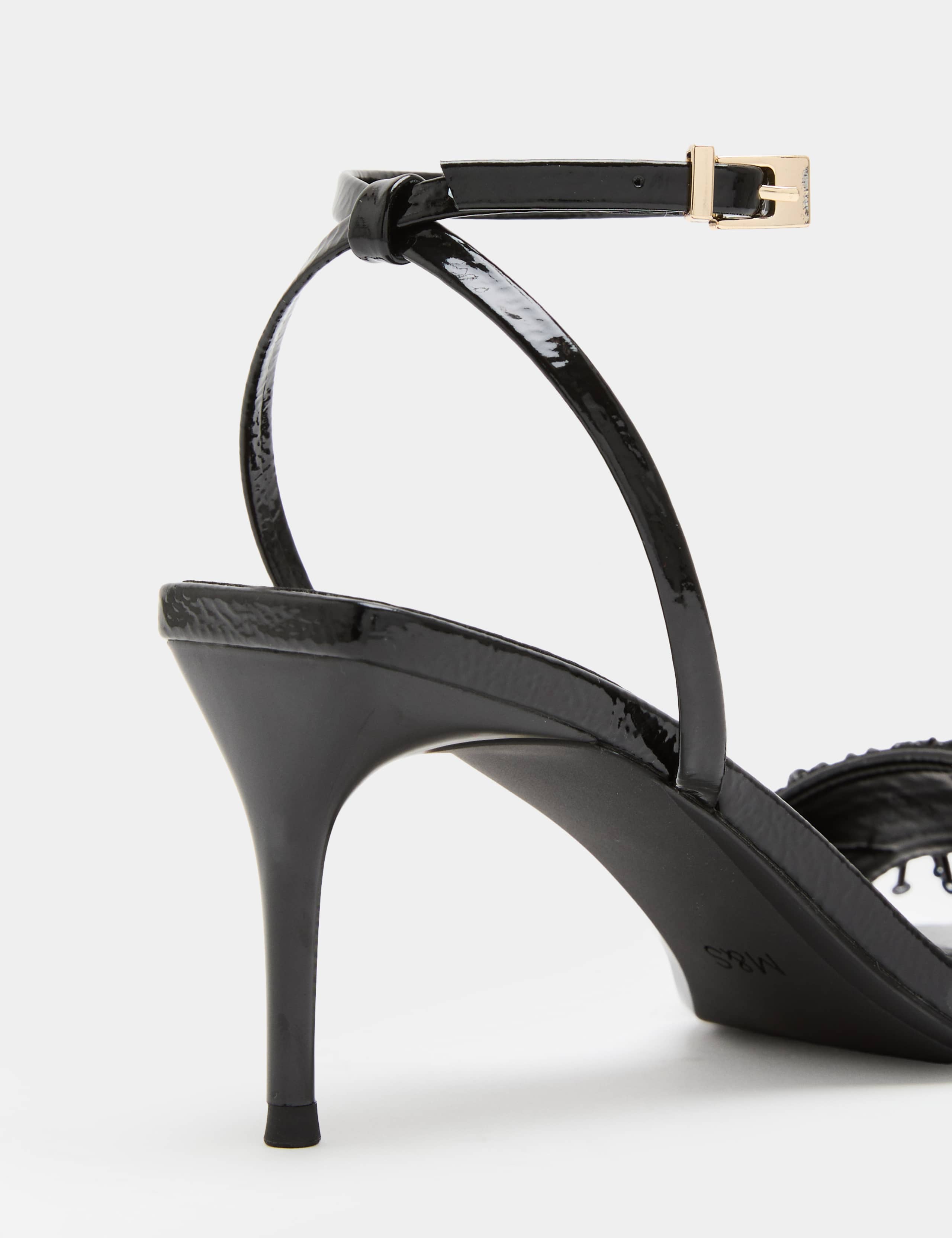 Buckle Fringed Stiletto Heel Open Toe Sandal 3 of 3