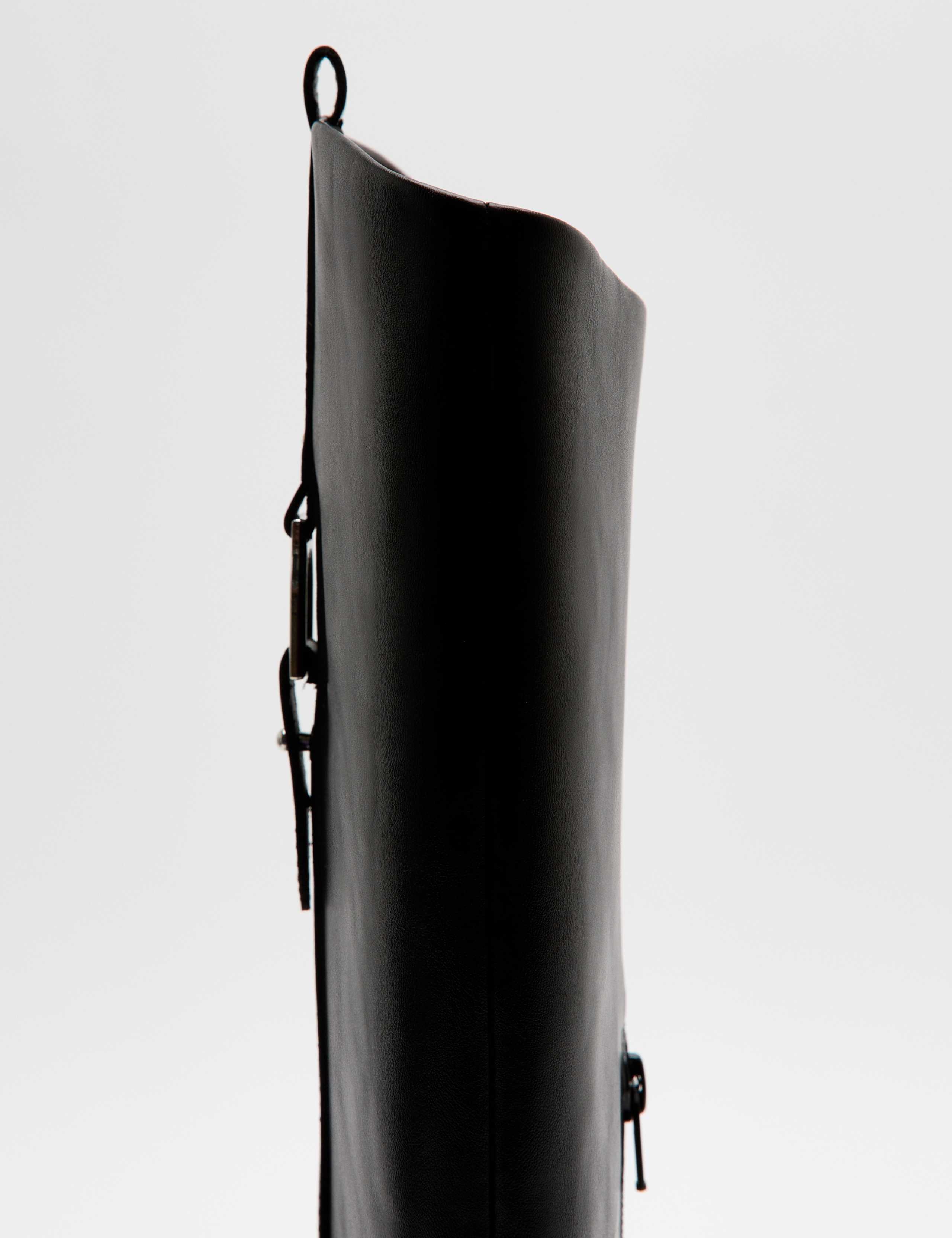 Buckle Riding Round Toe Knee High Boot 3 of 4