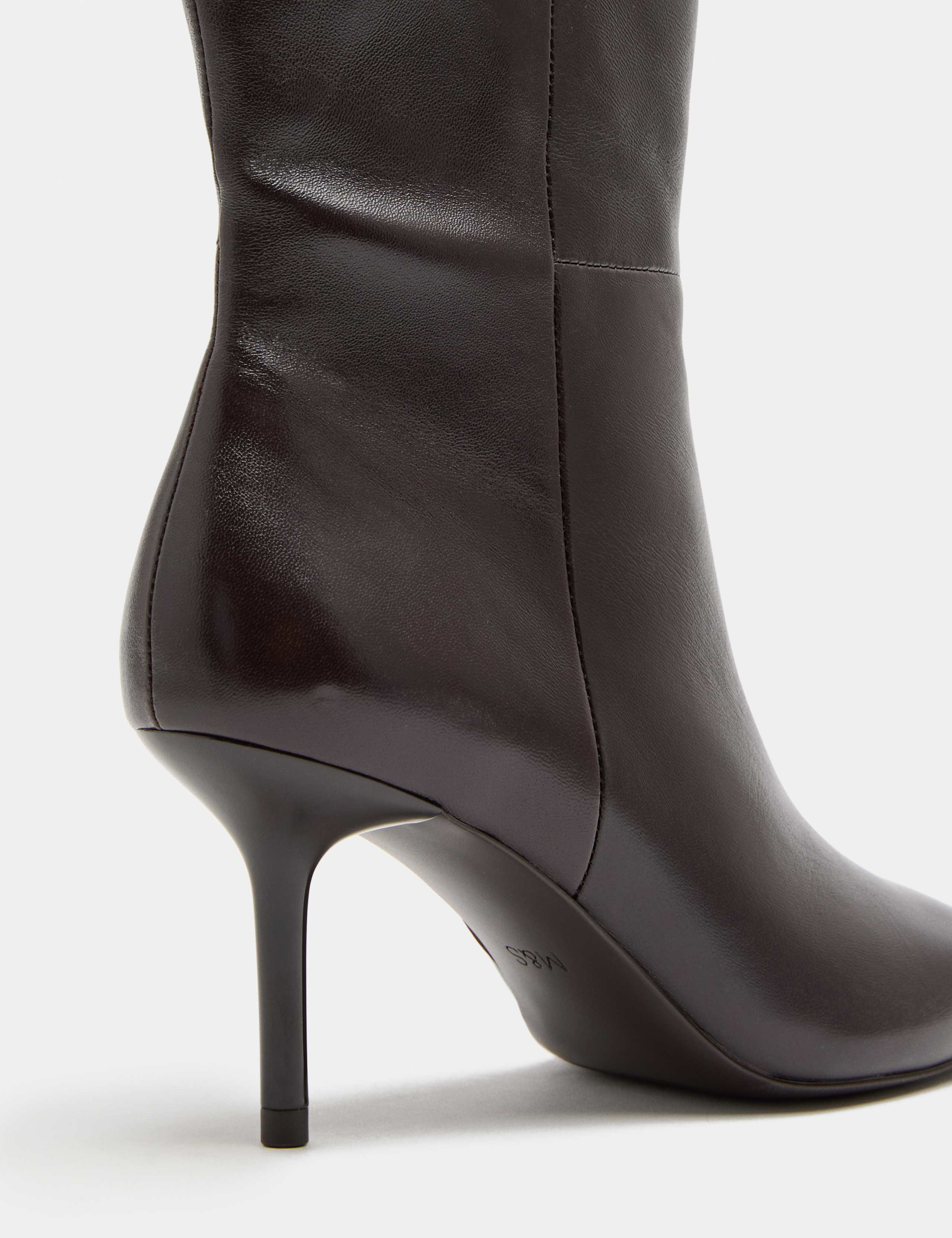 Leather Stiletto Heel Knee High Boots 3 of 3