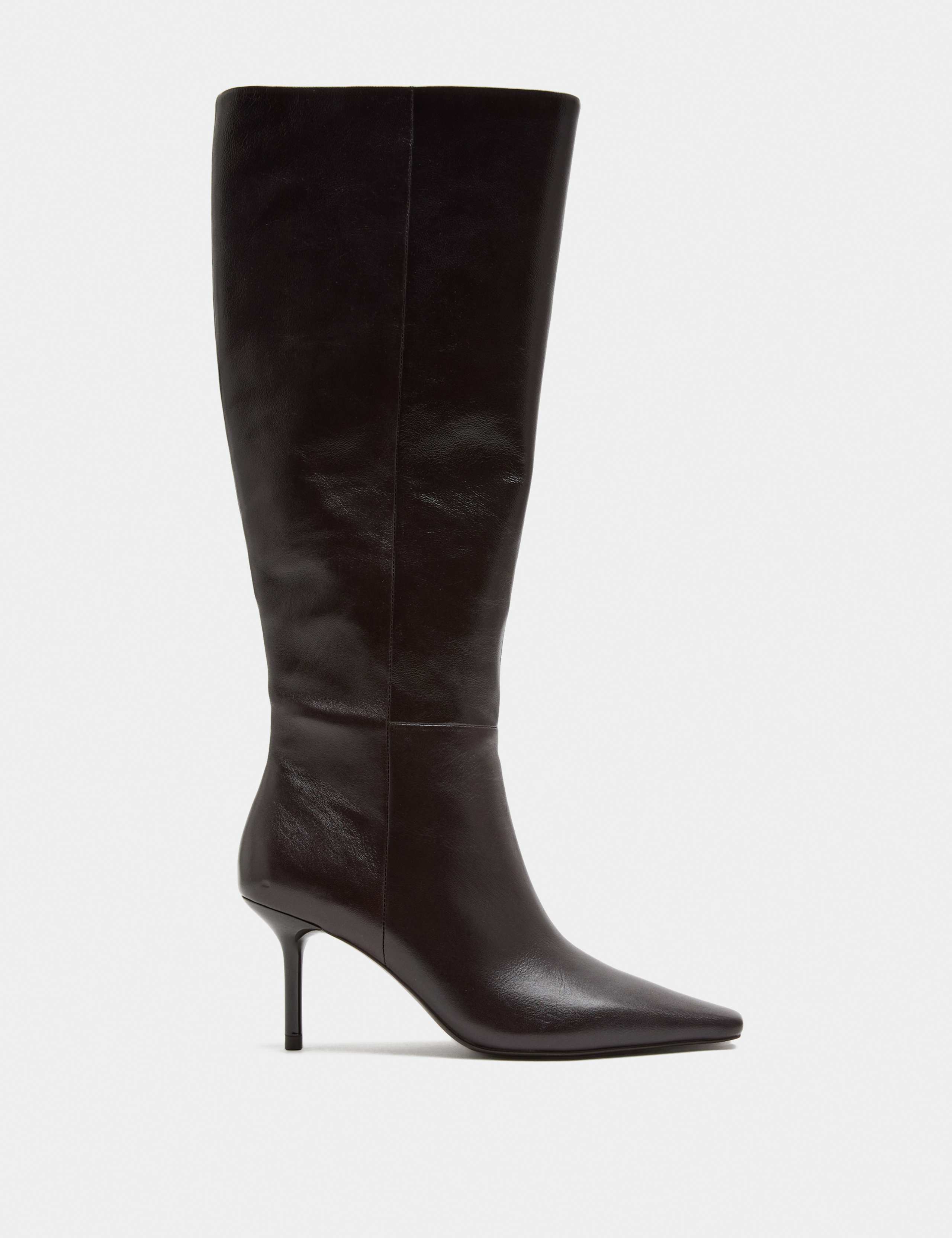 Leather Stiletto Heel Knee High Boots 2 of 3