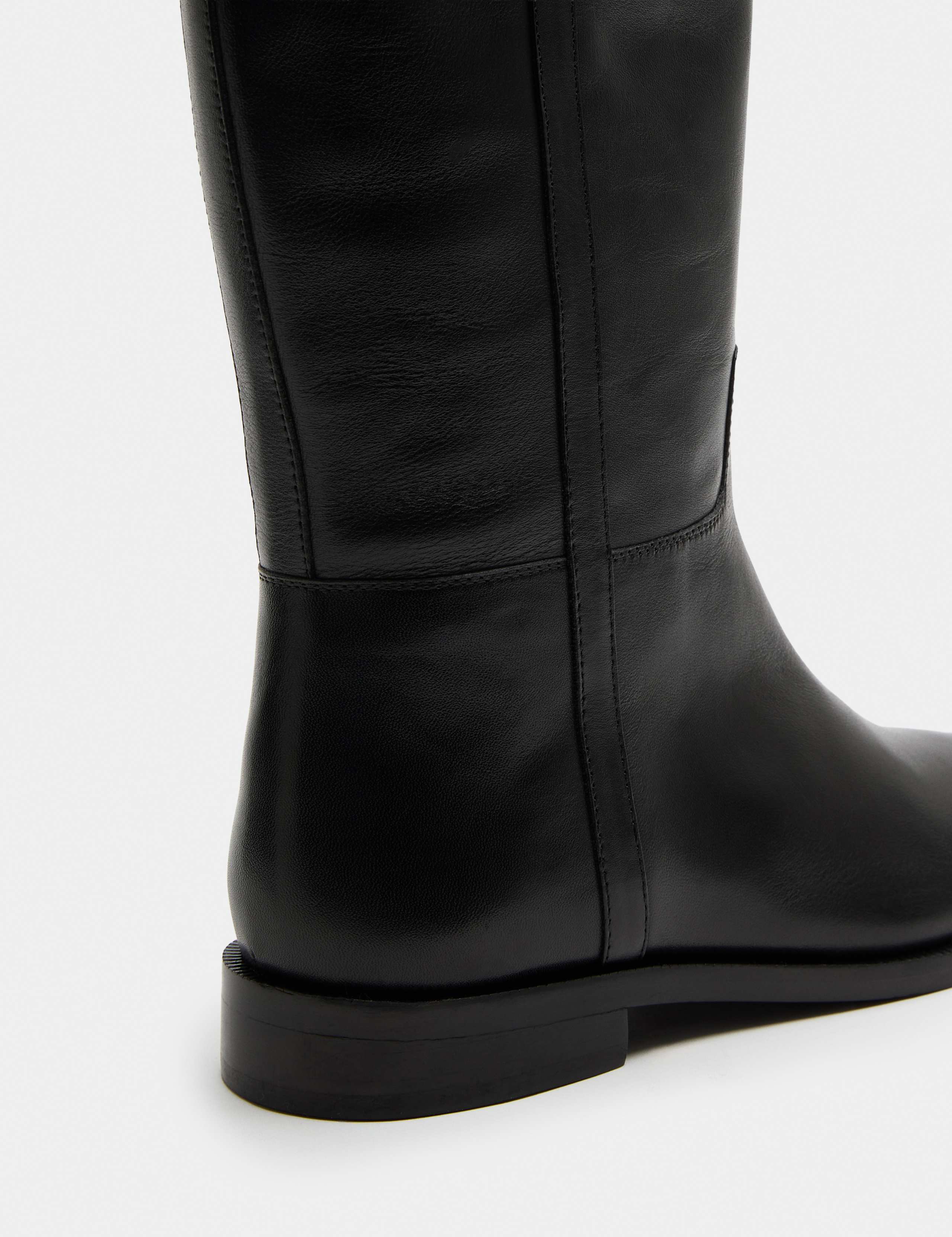 Leather Riding Block Heel Knee High Boots 3 of 3