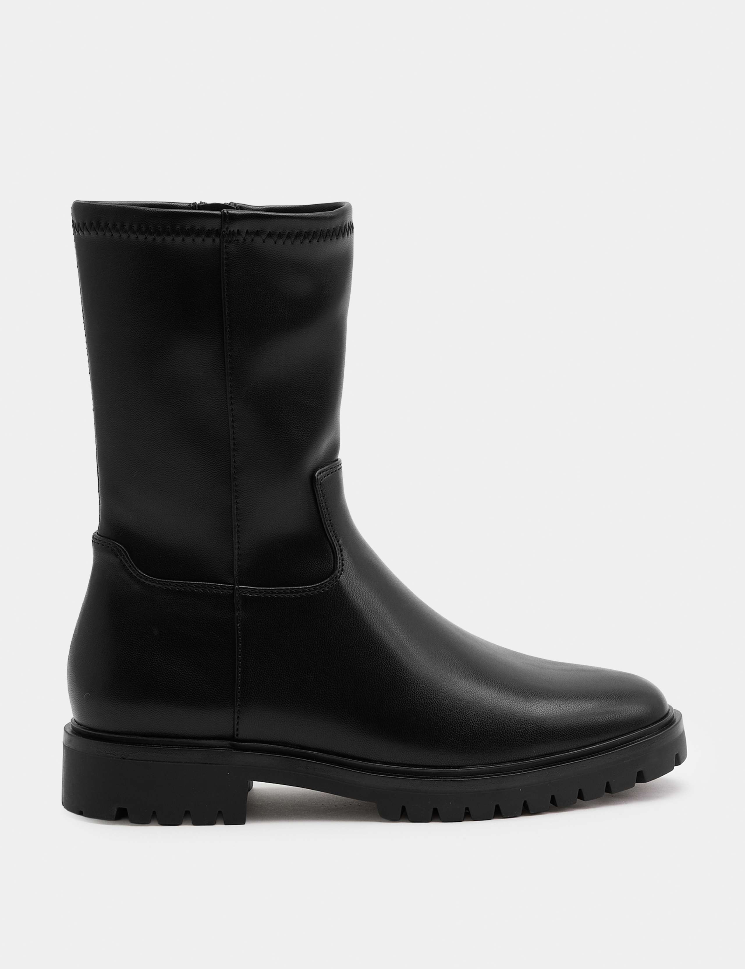 Block Heel Sock Ankle Boots 2 of 4