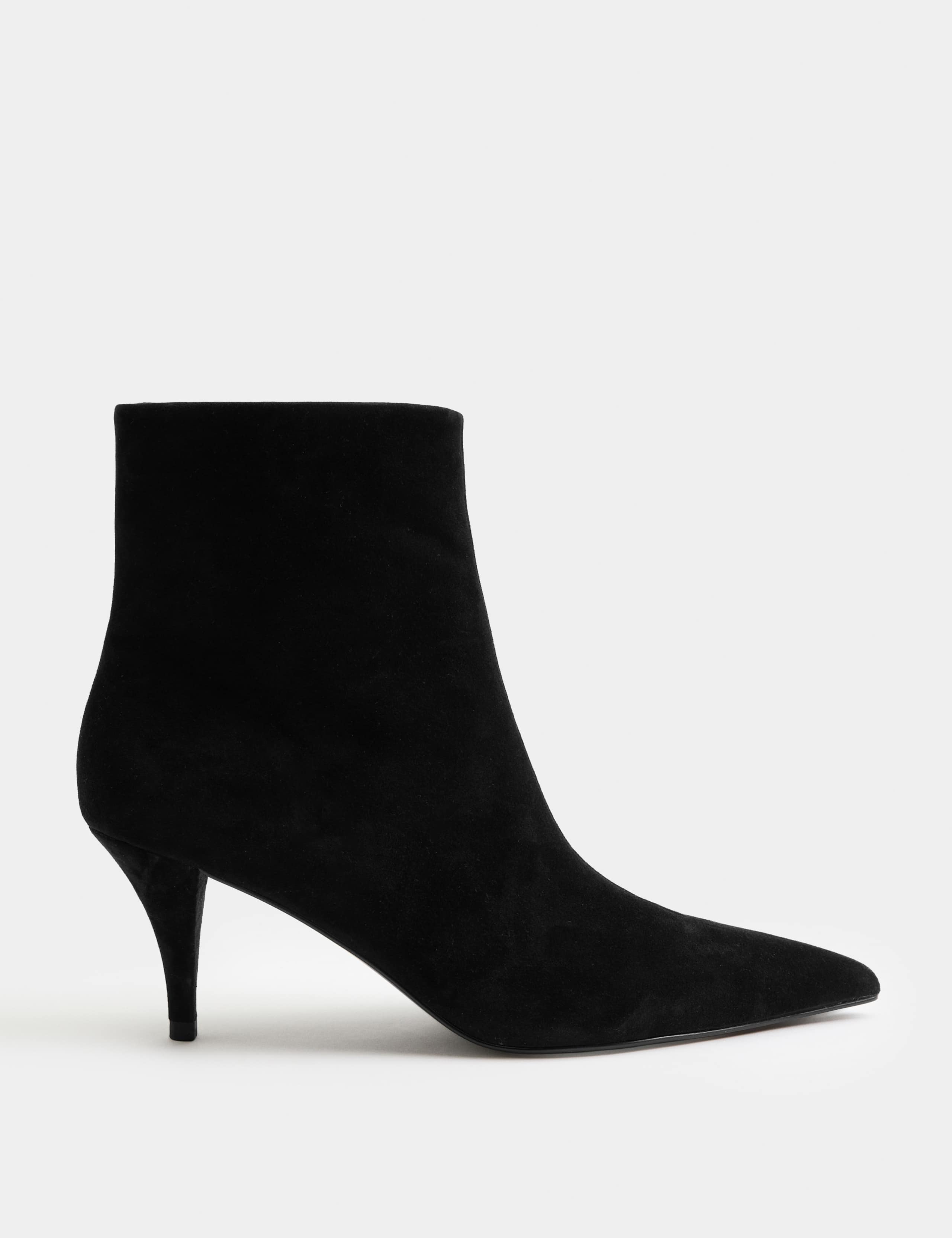 Suede Stiletto Heel Pointed Toe Ankle Boot 2 of 3