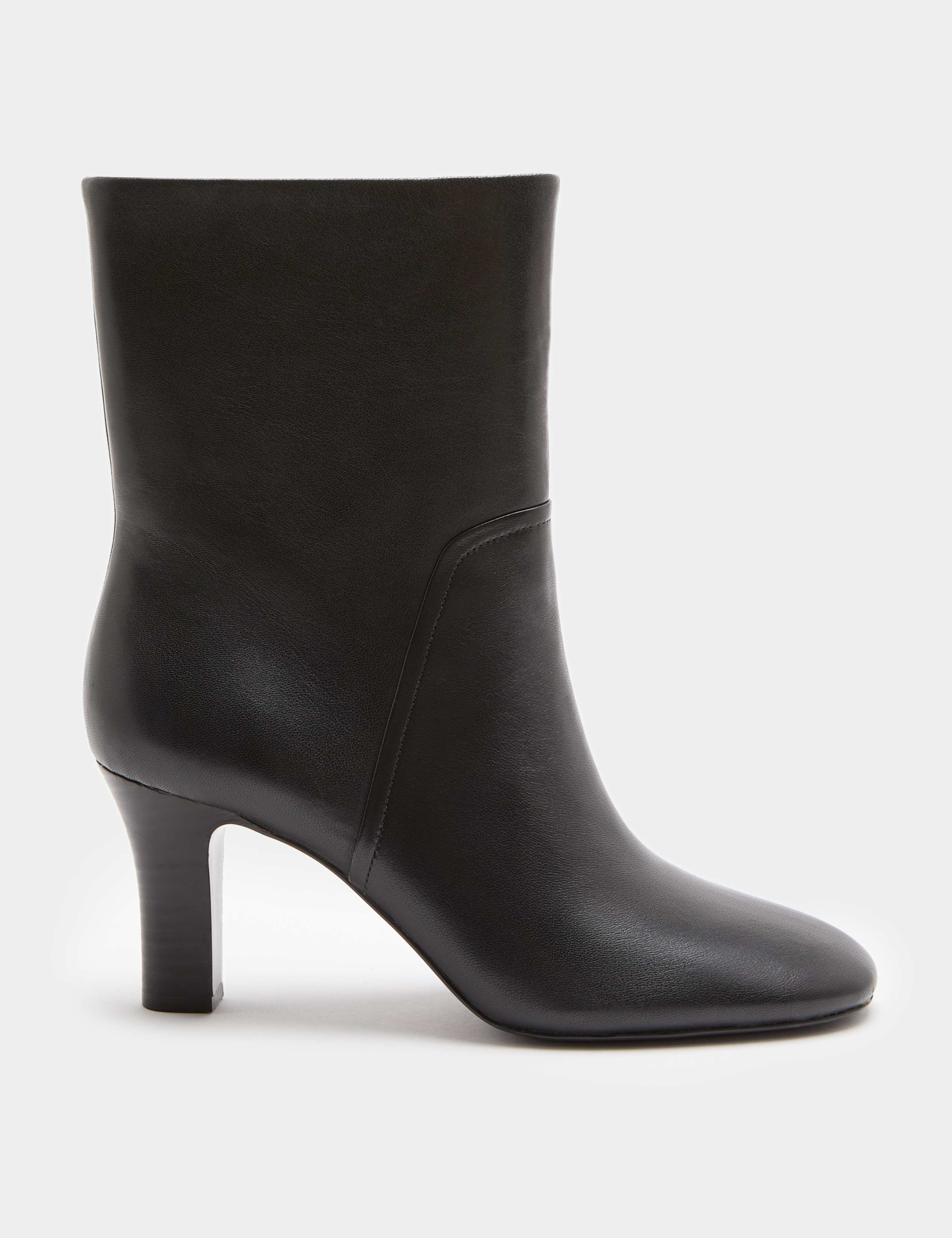 Leather Block Heel Ankle Boots 2 of 3