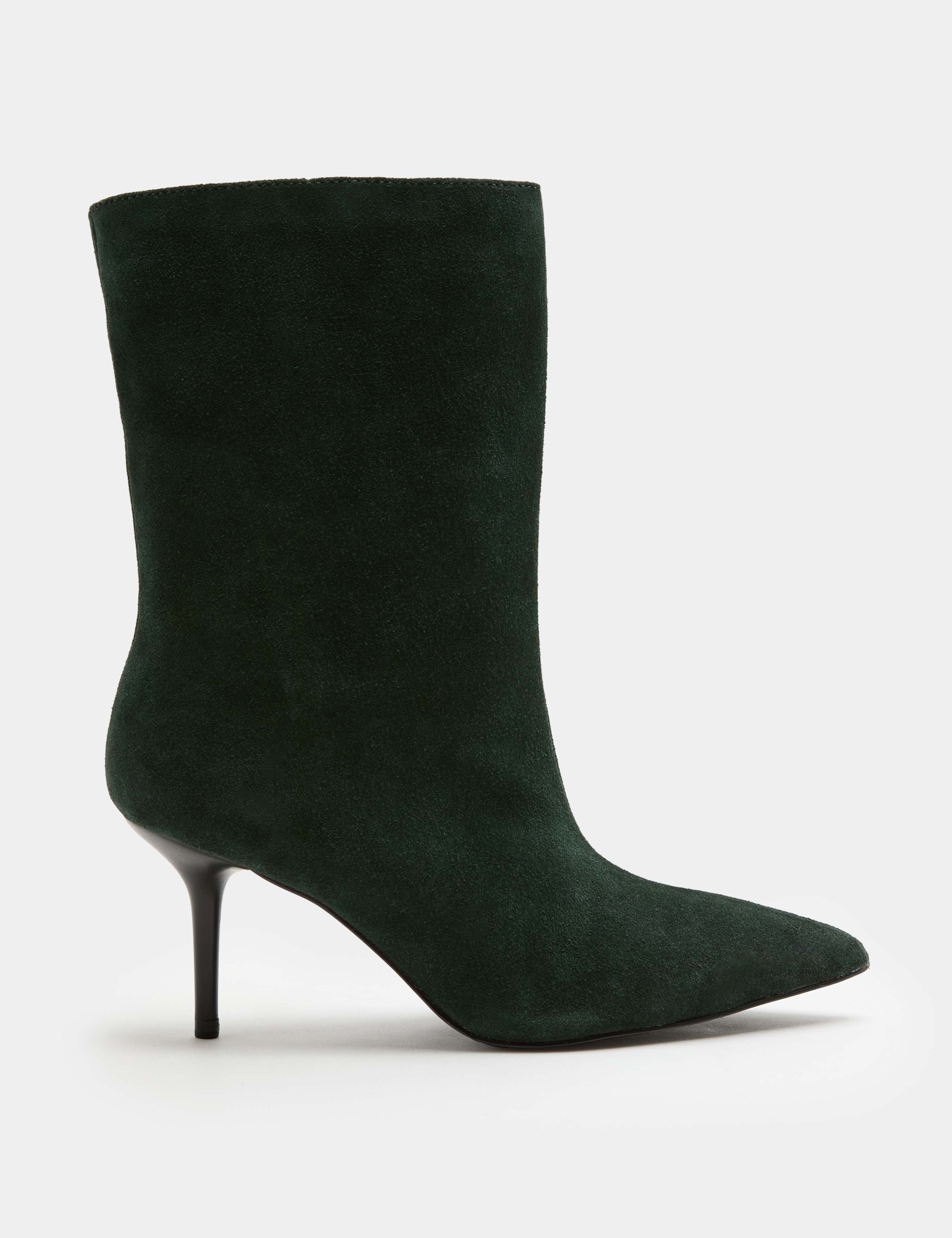 Suede Pointed Toe Stiletto Heel Mid Calf Boots 2 of 3
