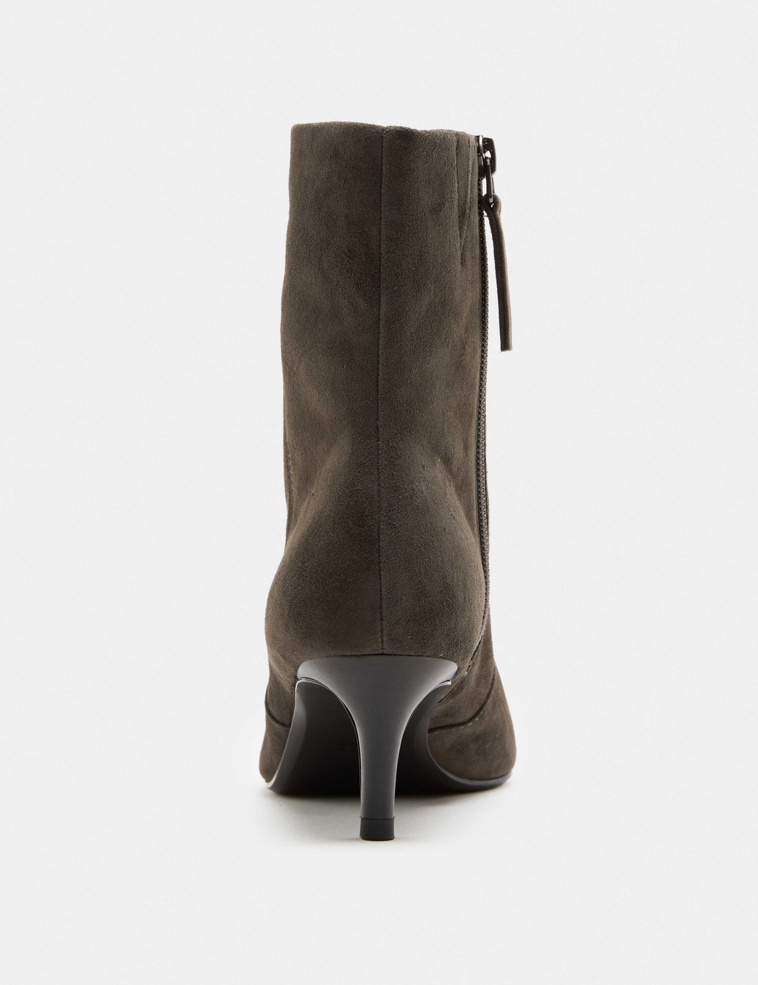 Suede Kitten Heel Pointed Ankle Boots 3 of 3