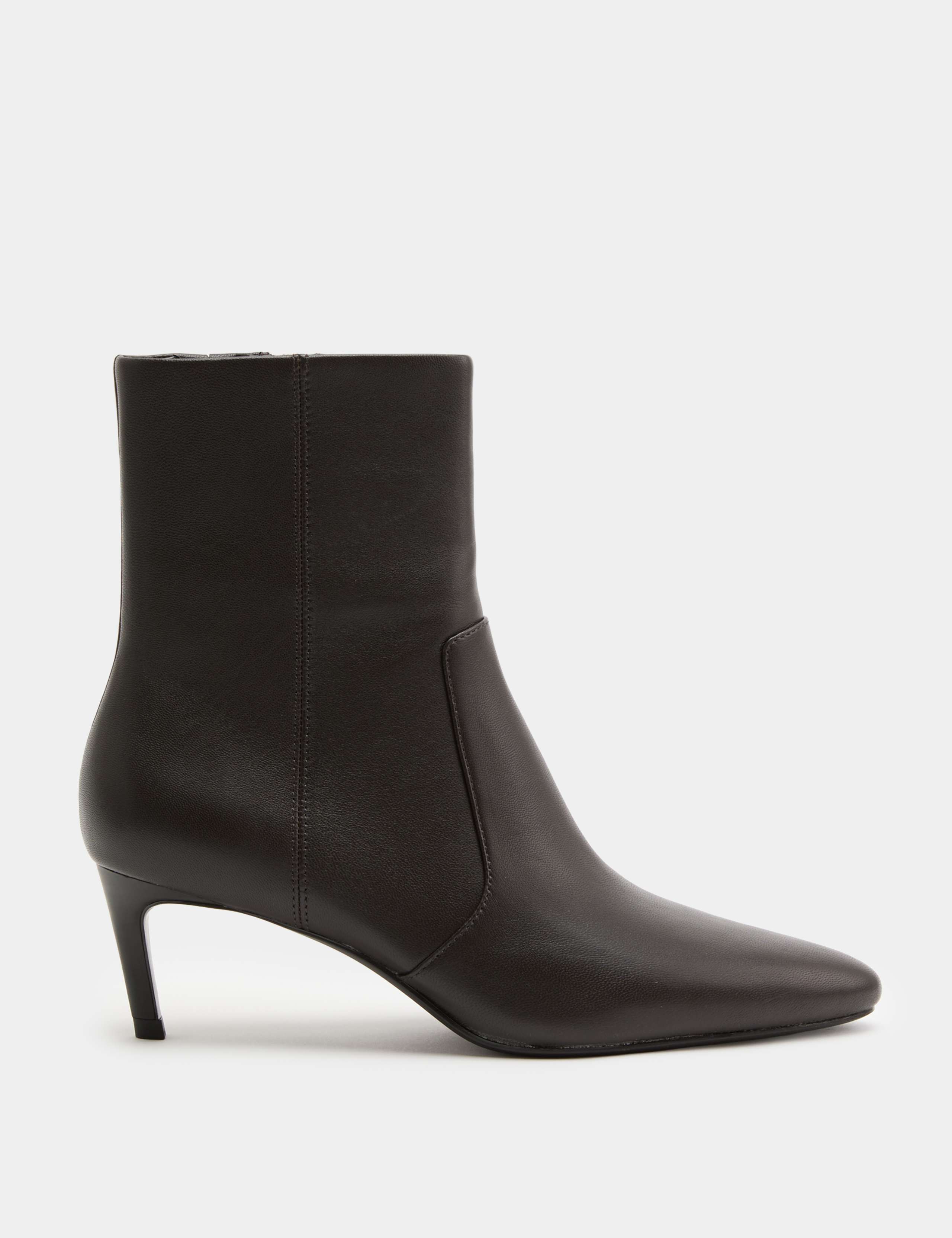 Leather Kitten Heel Ankle Boots 2 of 3
