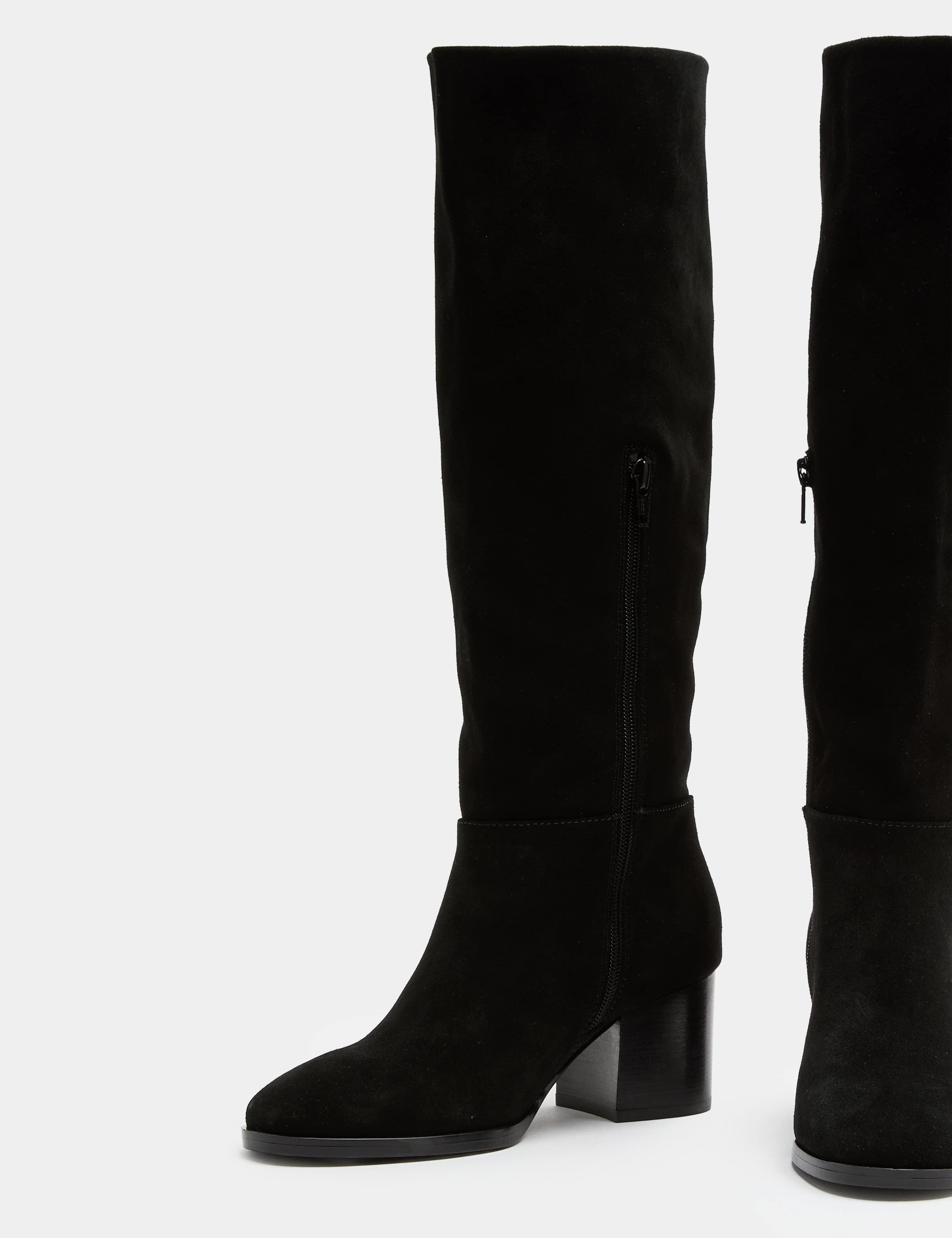 Suede Block Heel Knee High Boots 1 of 3