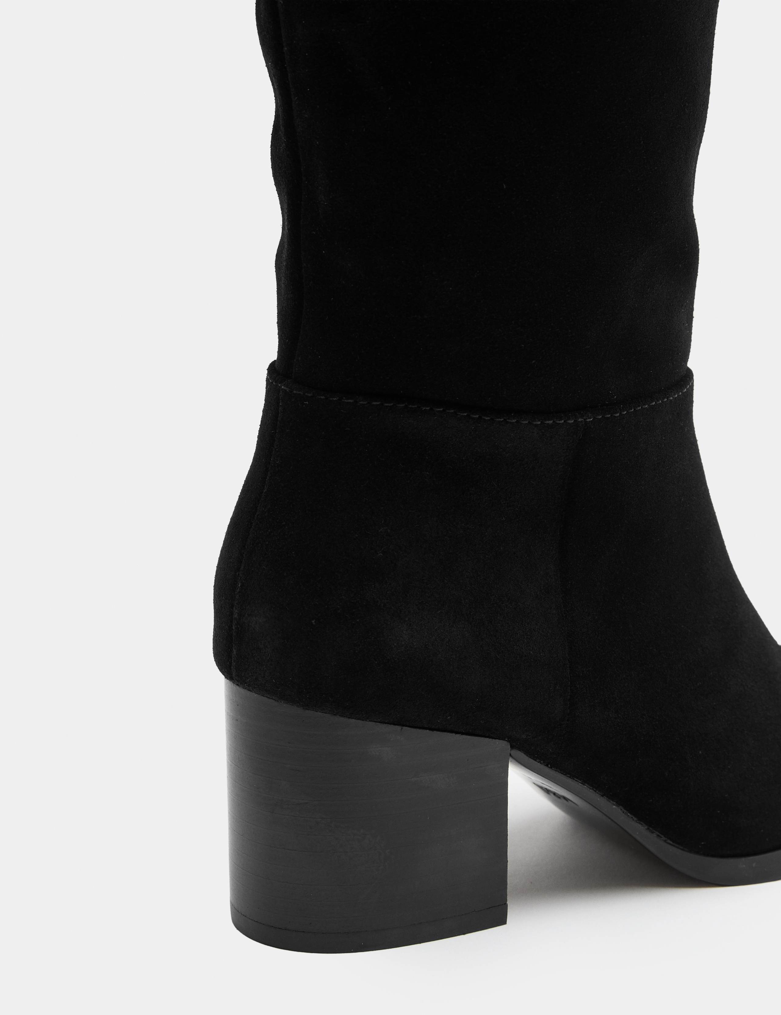 Suede Block Heel Knee High Boots 3 of 3